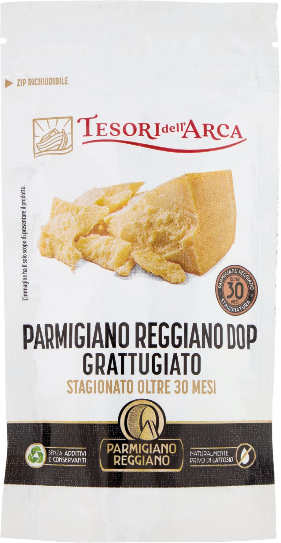 TESORI DELL'ARCA Parmigiano Reggiano DOP Grattugiato Stagionato Oltre 30 Mesi 60 g – immagine 1