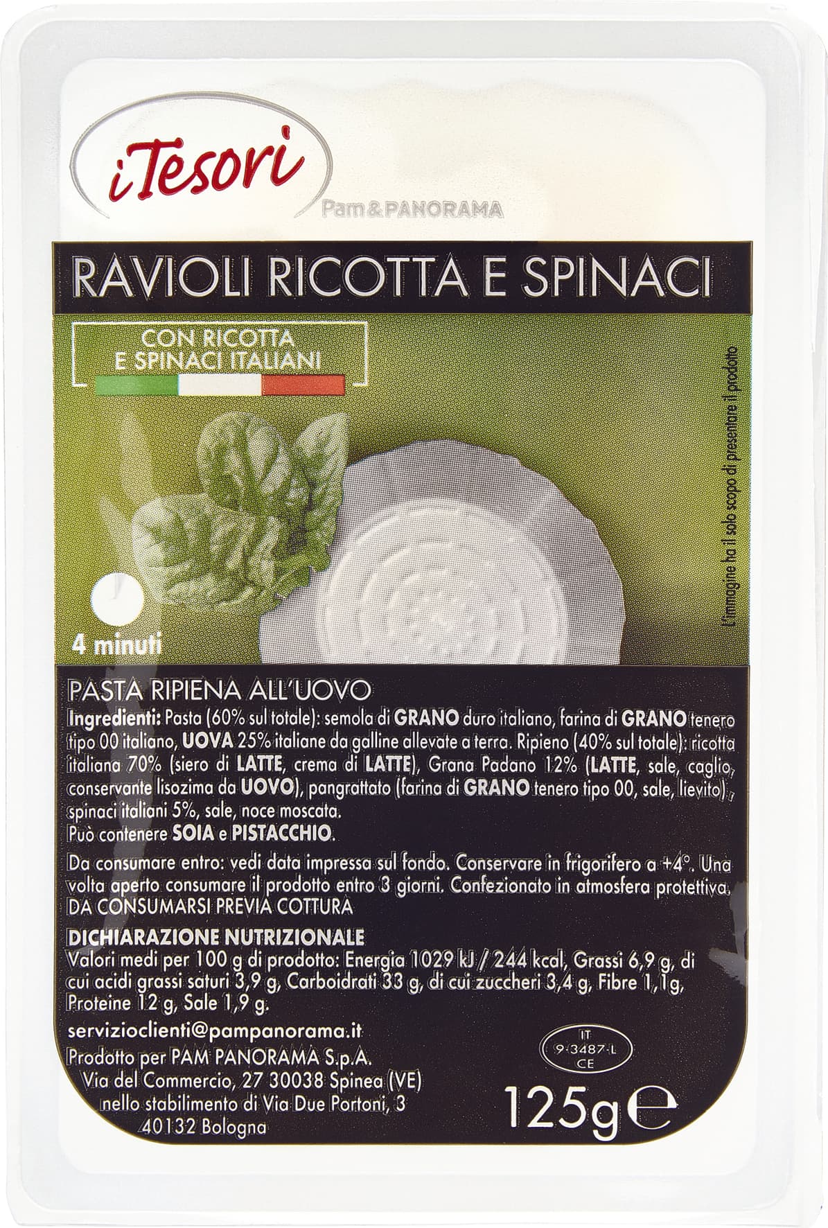 I TESORI Ravioli Ricotta e Spinaci 125 g – immagine 1