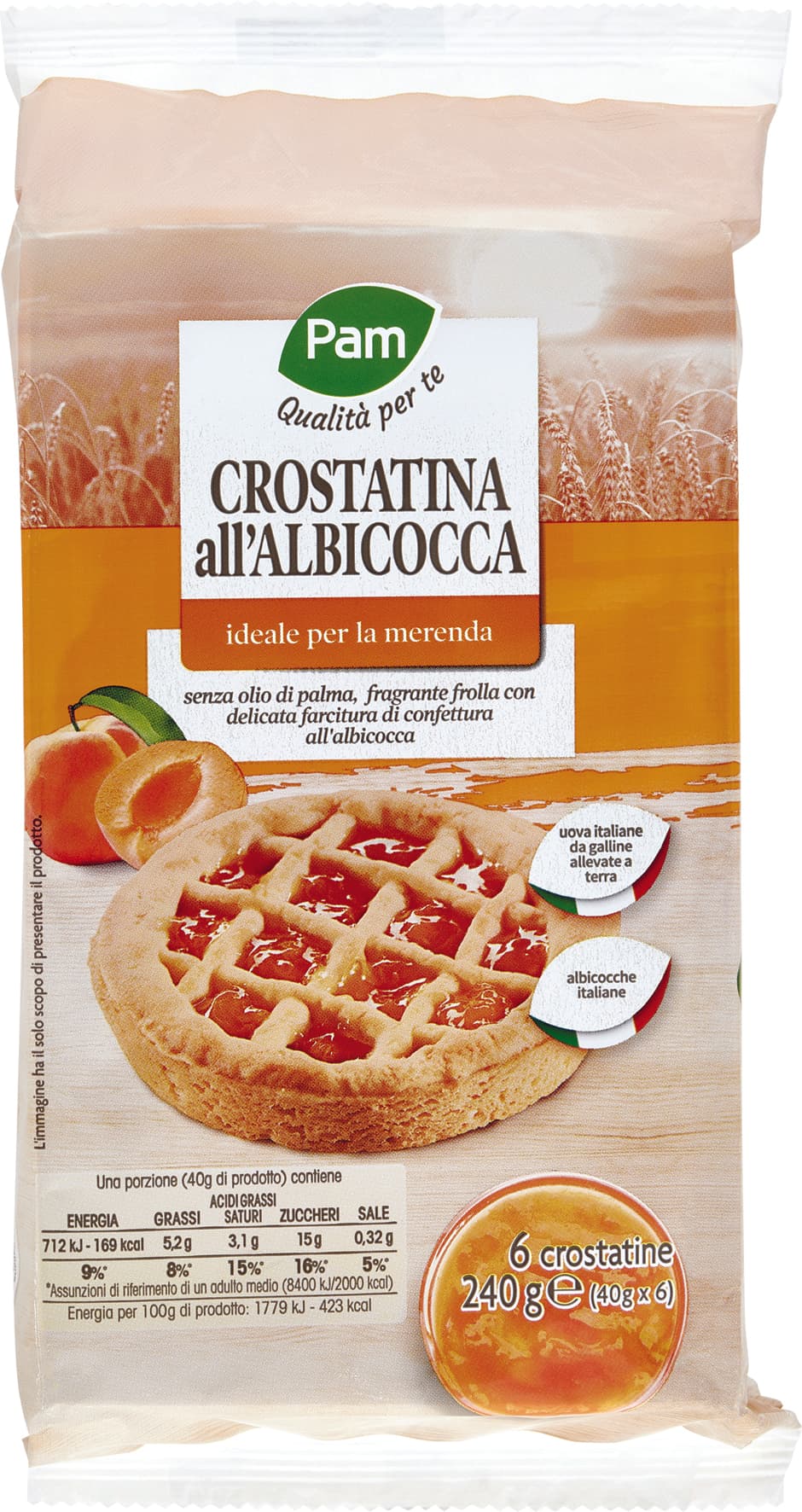PAM PANORAMA Crostatina all'albicocca 240g (40g x 6) – immagine 1