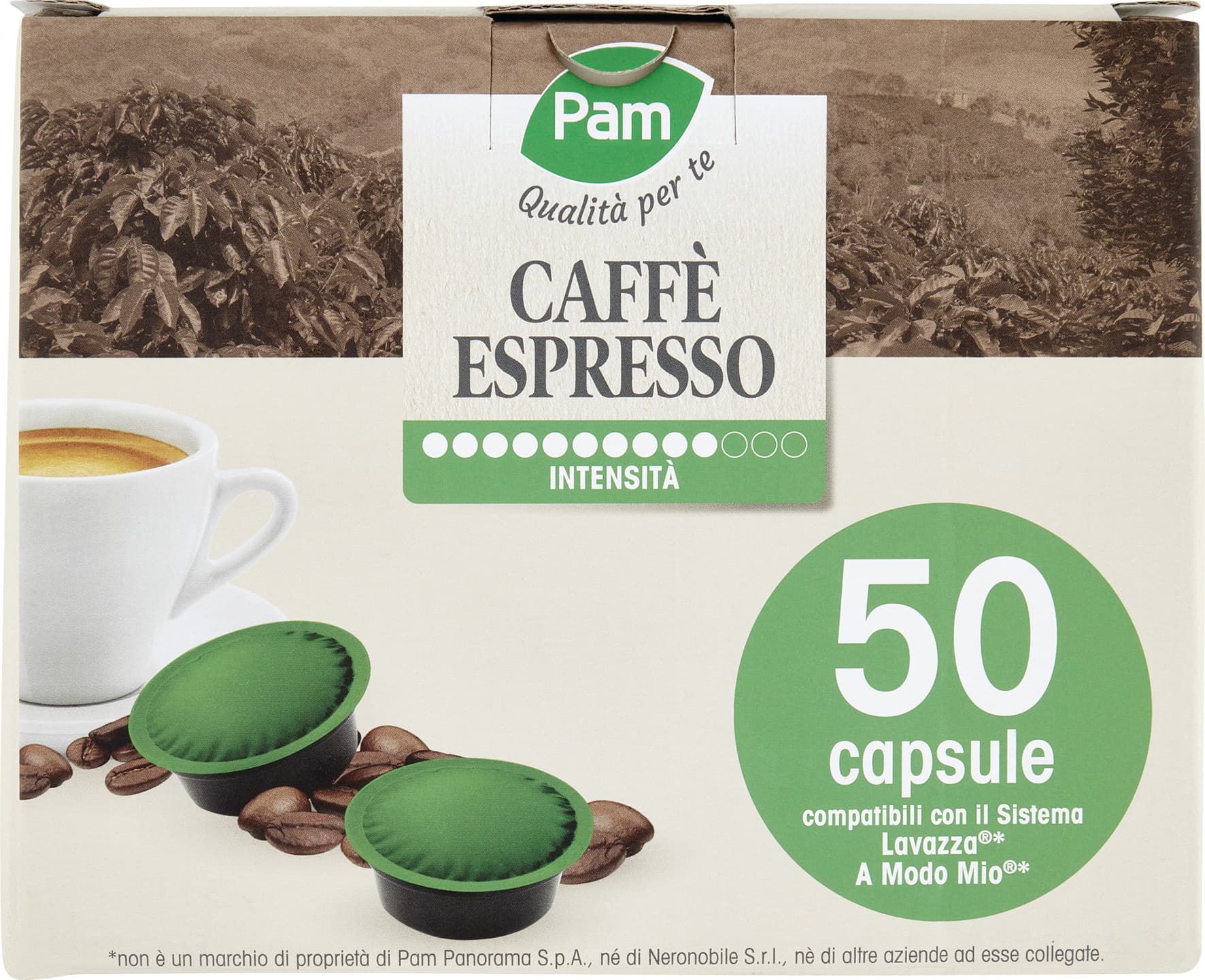 PAM Qualità per te Caffè Espresso 50 capsule compatibili Lavazza* A Modo Mio* 350 g (50x7g) – immagine 1