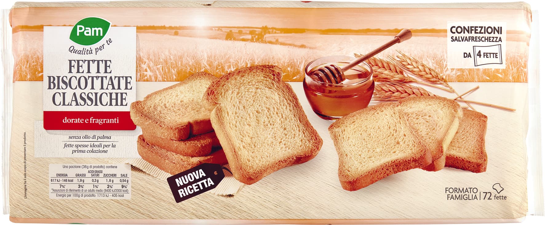 PAM Qualità per te Fette Biscottate Classiche 18 x 36 g – immagine 1