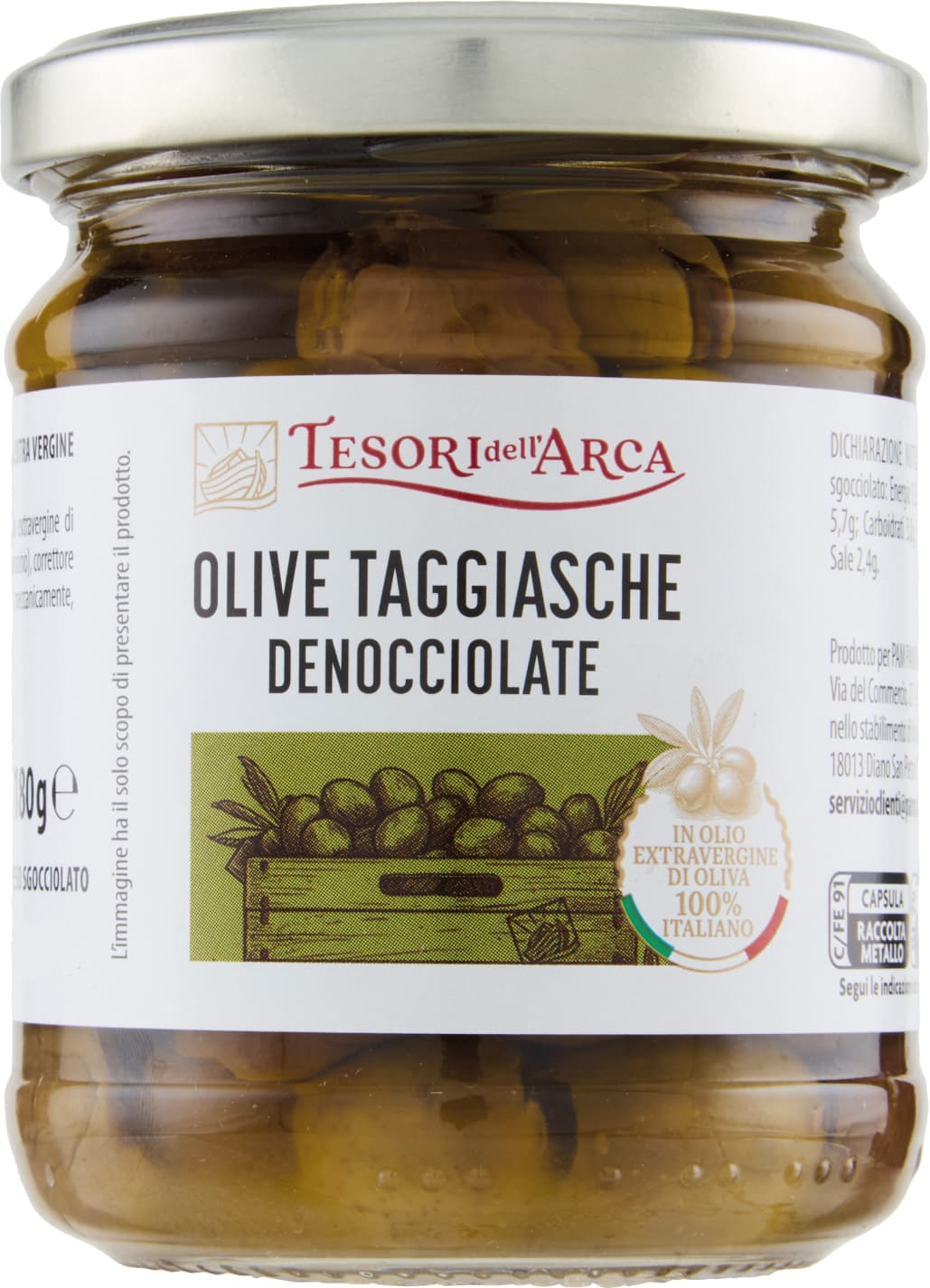Olive taggiasche denocciolate in olio ex.verg.oliva 100% italiano – immagine 1