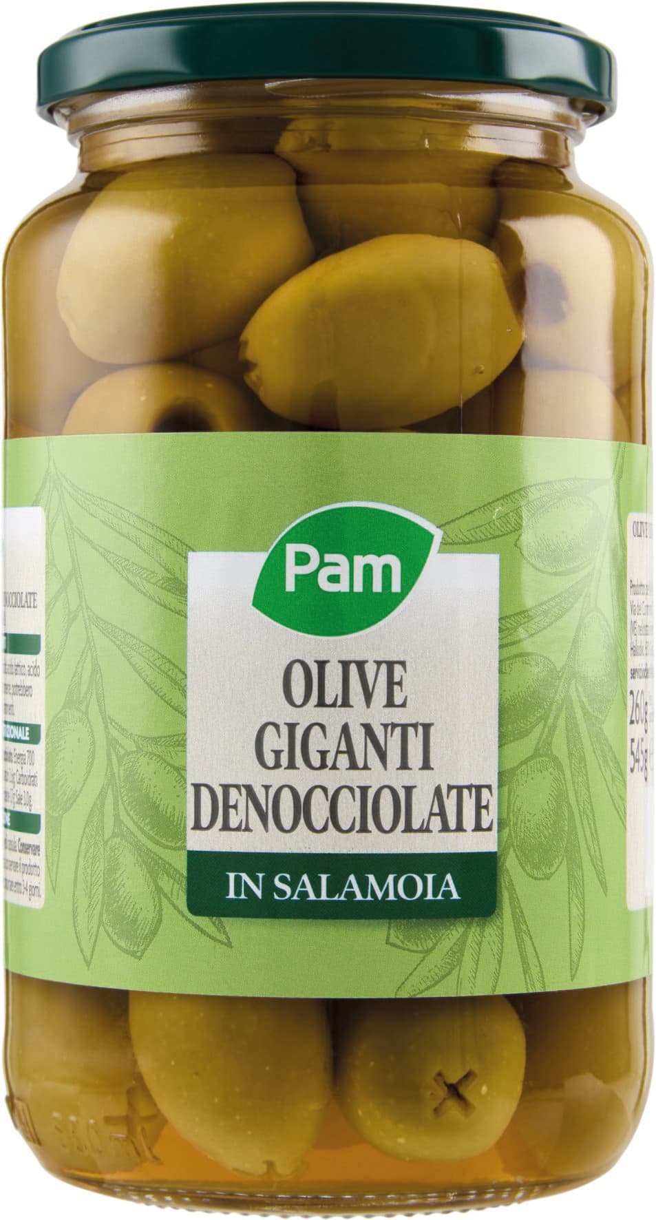 PAM Olive Giganti Denocciolate in Salamoia 545 g – immagine 1