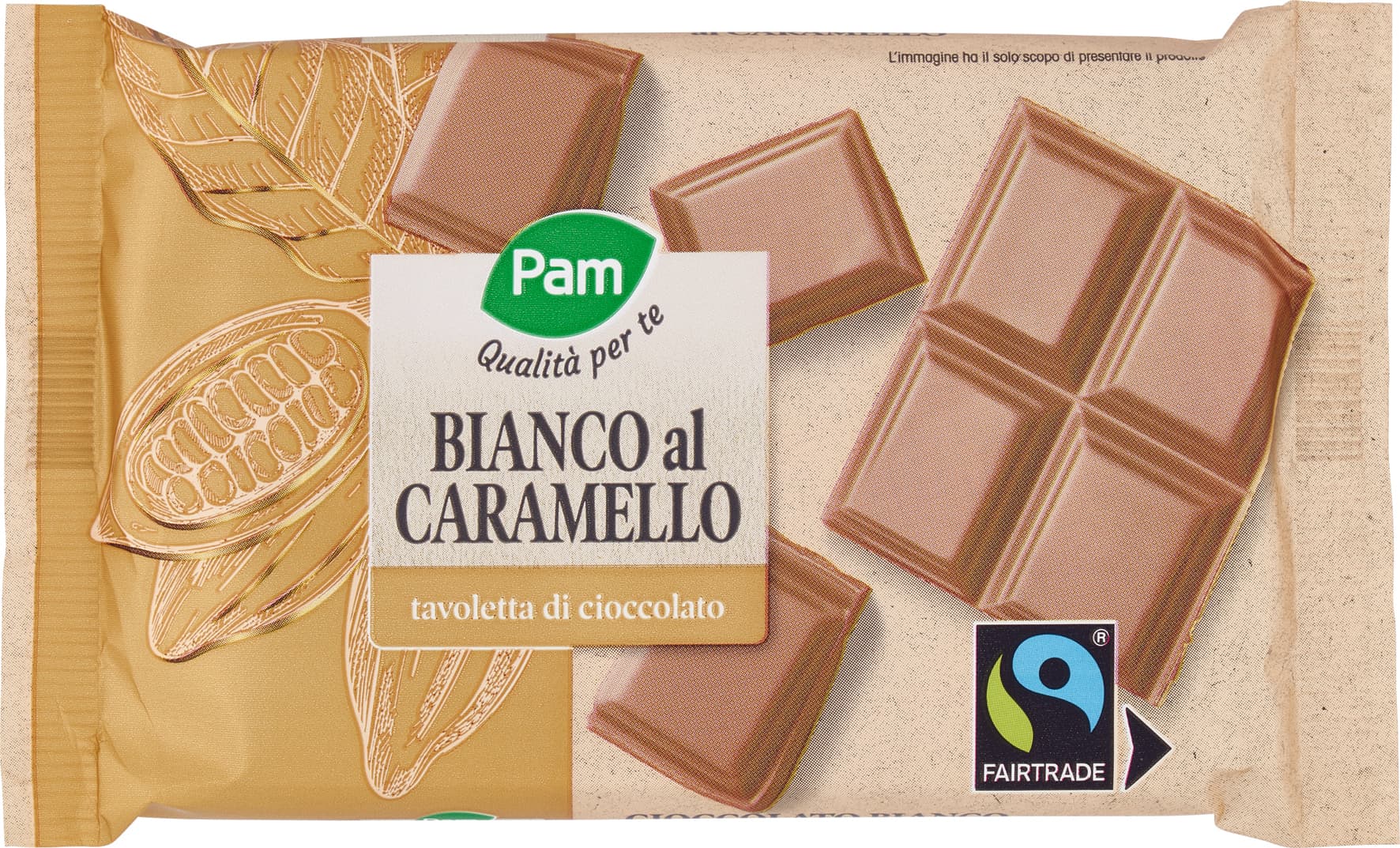 PAM Qualità per te Bianco al Caramello tavoletta di cioccolato 100 g – immagine 1