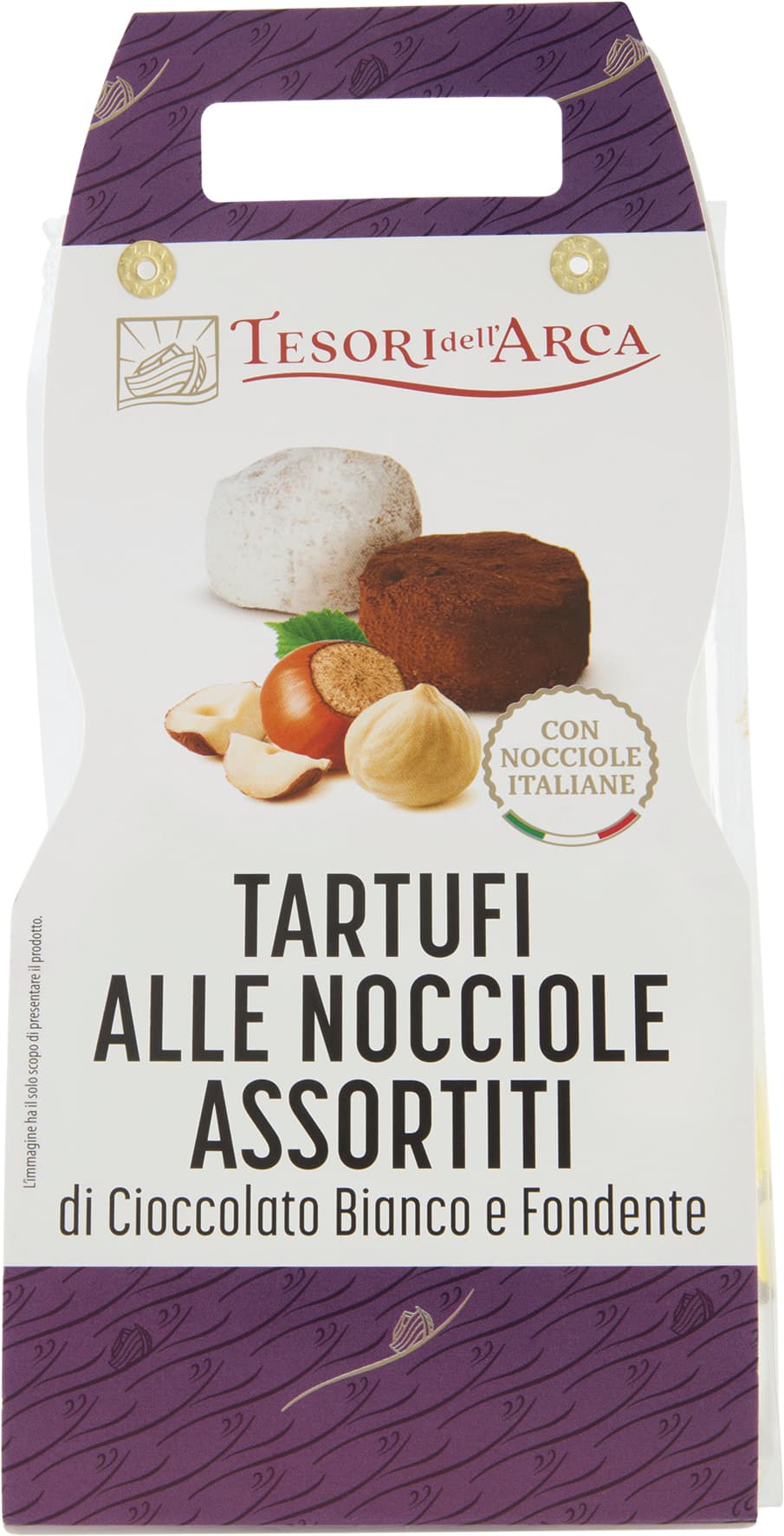 TESORI DELL'ARCA Tartufi alle Nocciole Assortiti di Cioccolato Bianco e Fondente 160 g – immagine 1