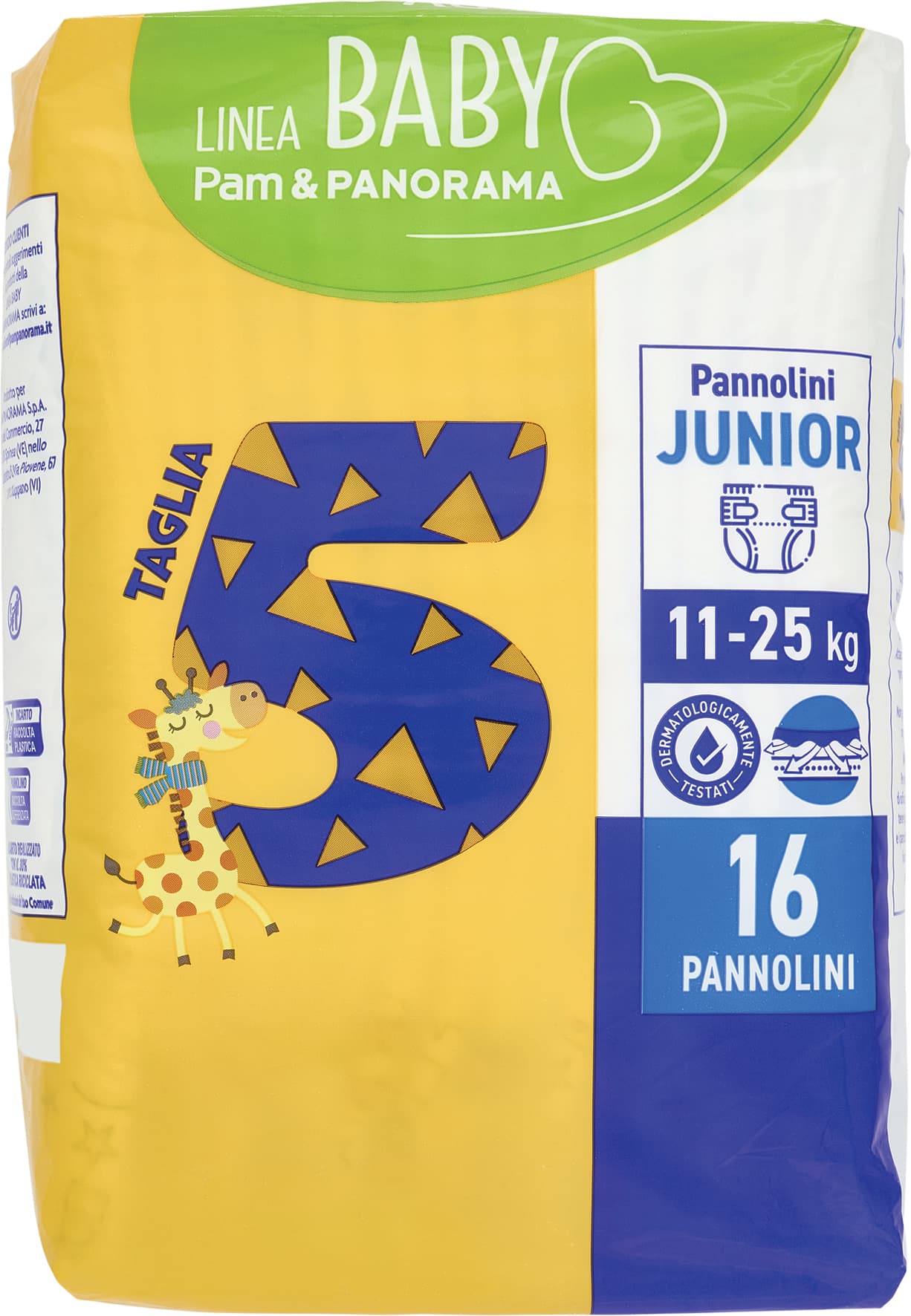 PAM PANORAMA Linea Baby Pannolini Junior Taglia 5 11-25 Kg 16 pz – immagine 1