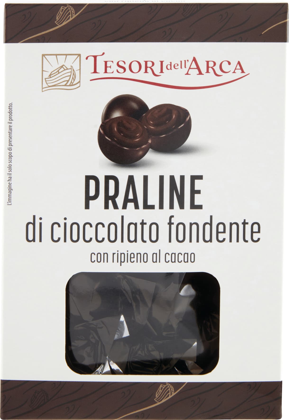 TESORI DELL'ARCA Praline di cioccolato fondente con ripieno al cacao 130 g – immagine 1