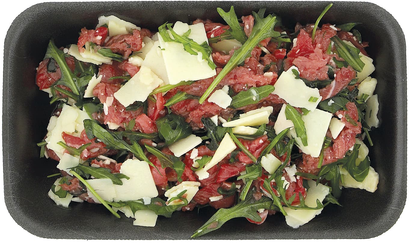 Straccetti bovino adulto con rucola e grana padano – immagine 1