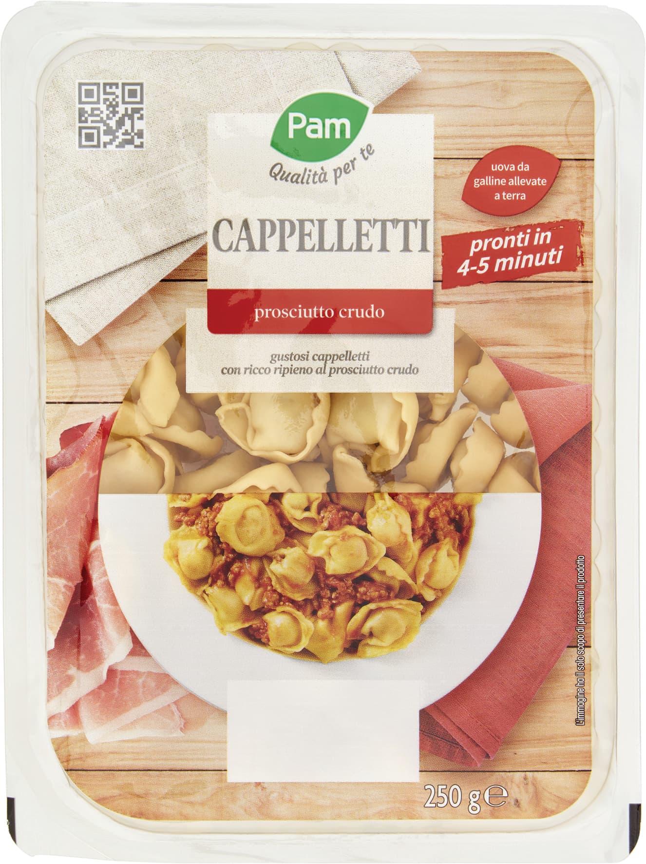 PAM Qualità per te Cappelletti prosciutto crudo 250 g – immagine 1