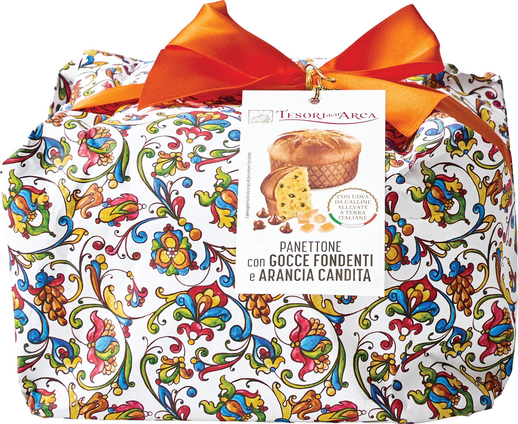 TESORI DELL'ARCA Panettone con Gocce Fondenti e Arancia Candita 1000 g – immagine 1