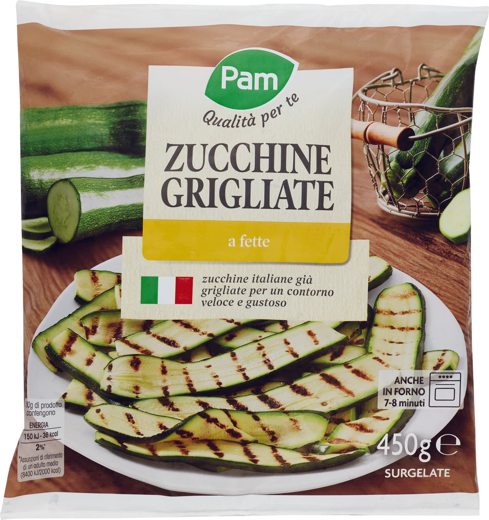 PAM Qualità per te Zucchine Grigliate a fette Surgelate 450 g – immagine 1