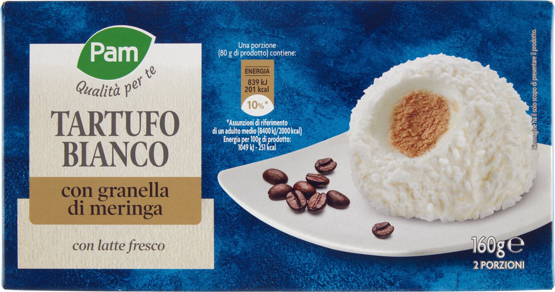 PAM Qualità per te Tartufo Bianco con granella di meringa 2 x 80 g – immagine 1