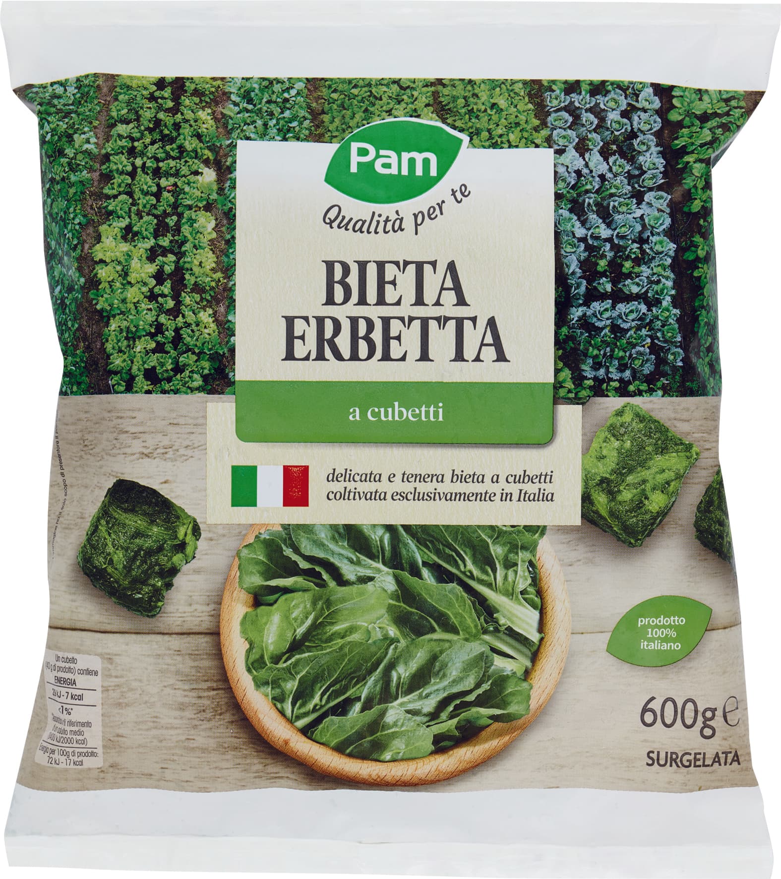 PAM Qualità per te Bieta Erbetta a cubetti Surgelata 600 g – immagine 1