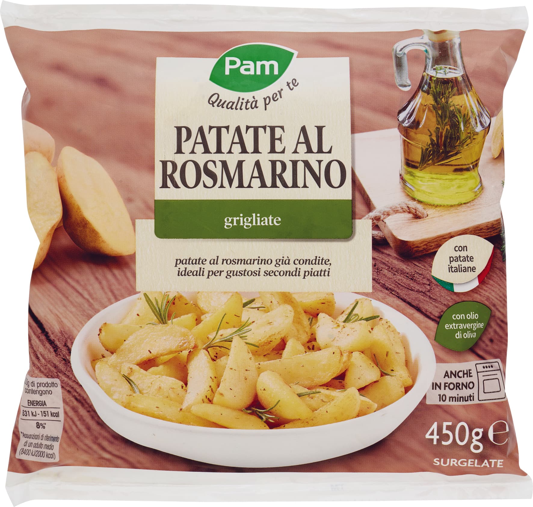 PAM Qualità per te Patate al Rosmarino grigliate Surgelate 450 g – immagine 1