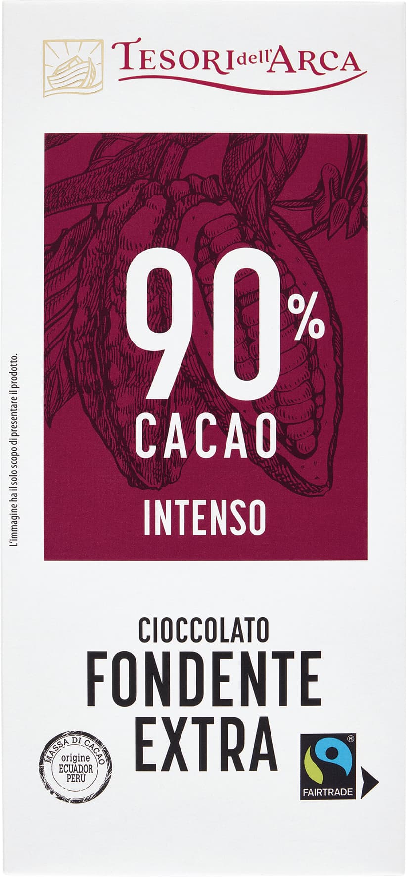 TESORI DELL'ARCA Cioccolato Fondente Extra 90% Cacao Intenso 100 g – immagine 1