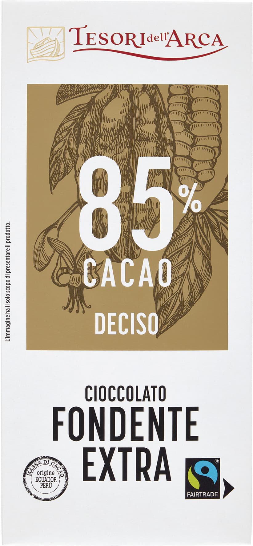 TESORI DELL'ARCA Cioccolato Fondente Extra 85% Cacao Deciso 100 g – immagine 1