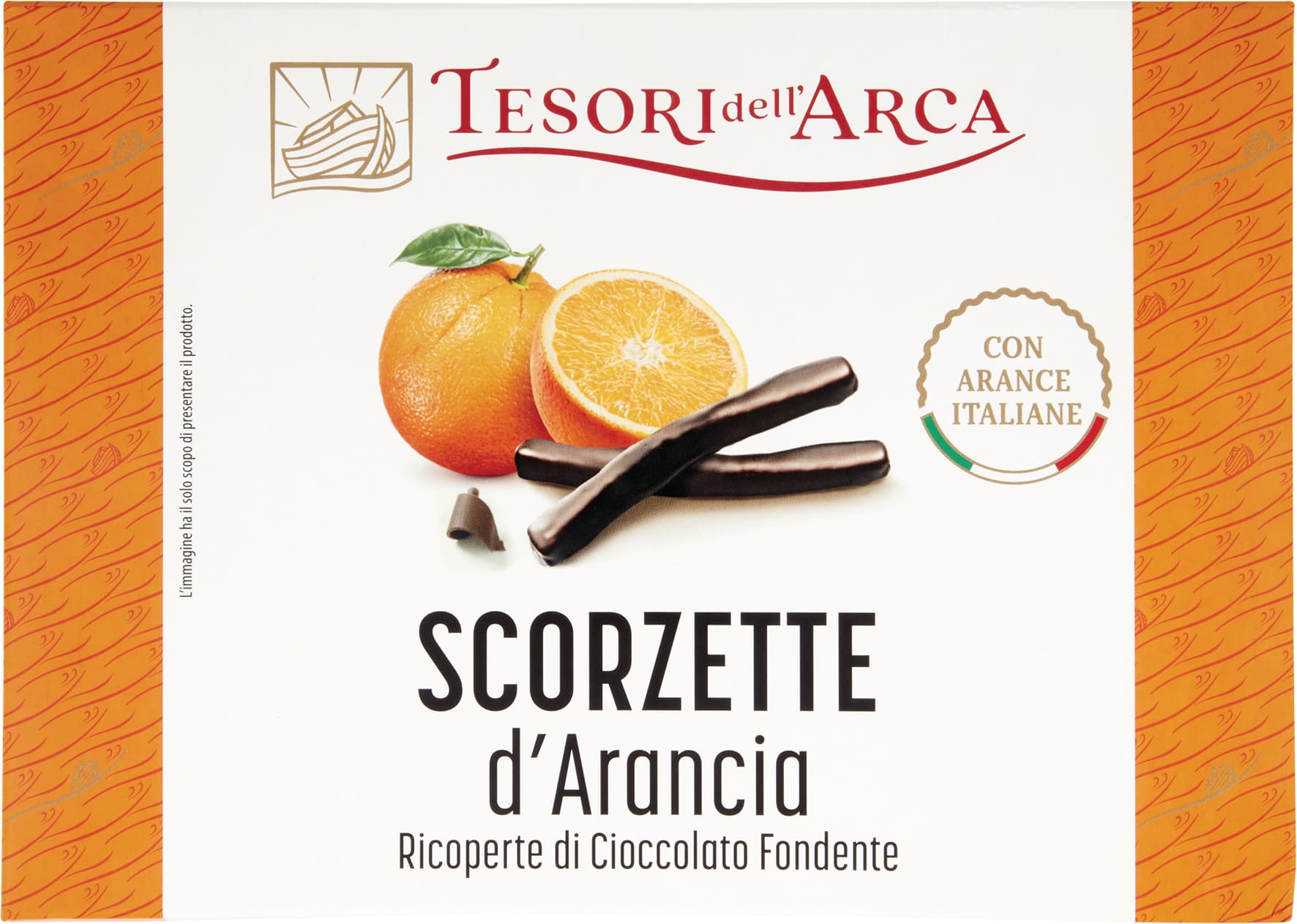 TESORI DELL'ARCA Scorzette d'Arancia Ricoperte di Cioccolato Fondente 230 g – immagine 1