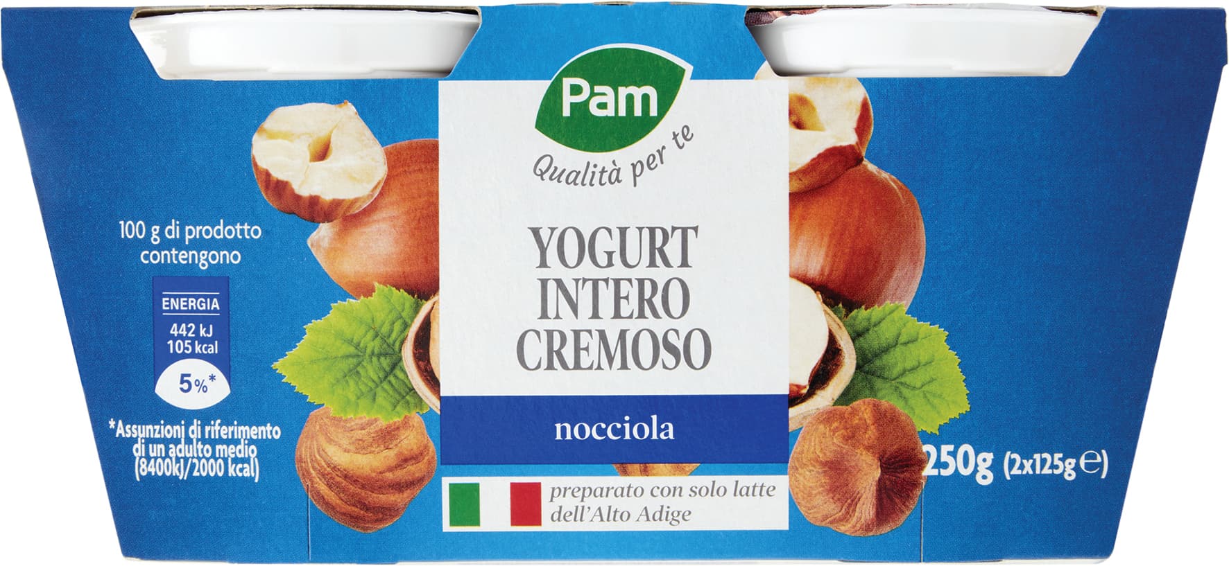 PAM PANORAMA Yogurt intero Cremoso alla Nocciola 250g (125g x 2) – immagine 1