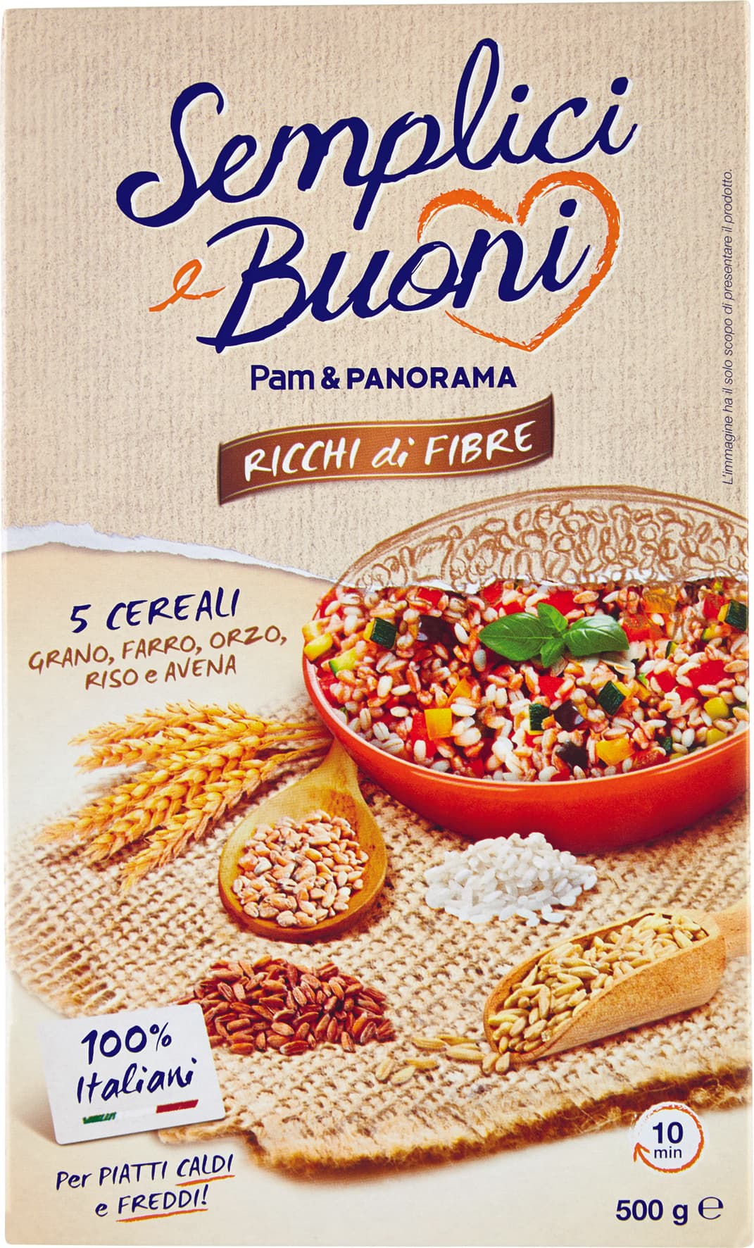 SEMPLICI E BUONI Ricchi di Fibre 5 cereali Grano, Farro, Orzo, Riso e Avena 500 g – immagine 1