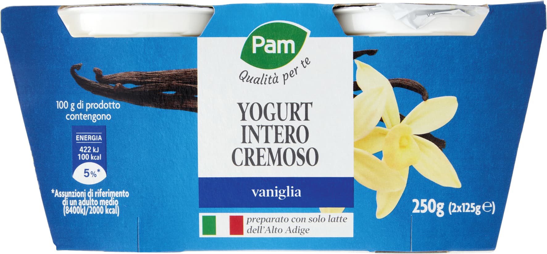 PAM PANORAMA Yogurt intero Cremoso alla Vaniglia 250g (125g x 2) – immagine 1
