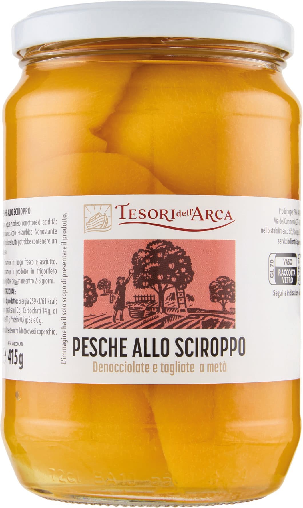 TESORI DELL'ARCA Pesche allo Sciroppo 680 g – immagine 1