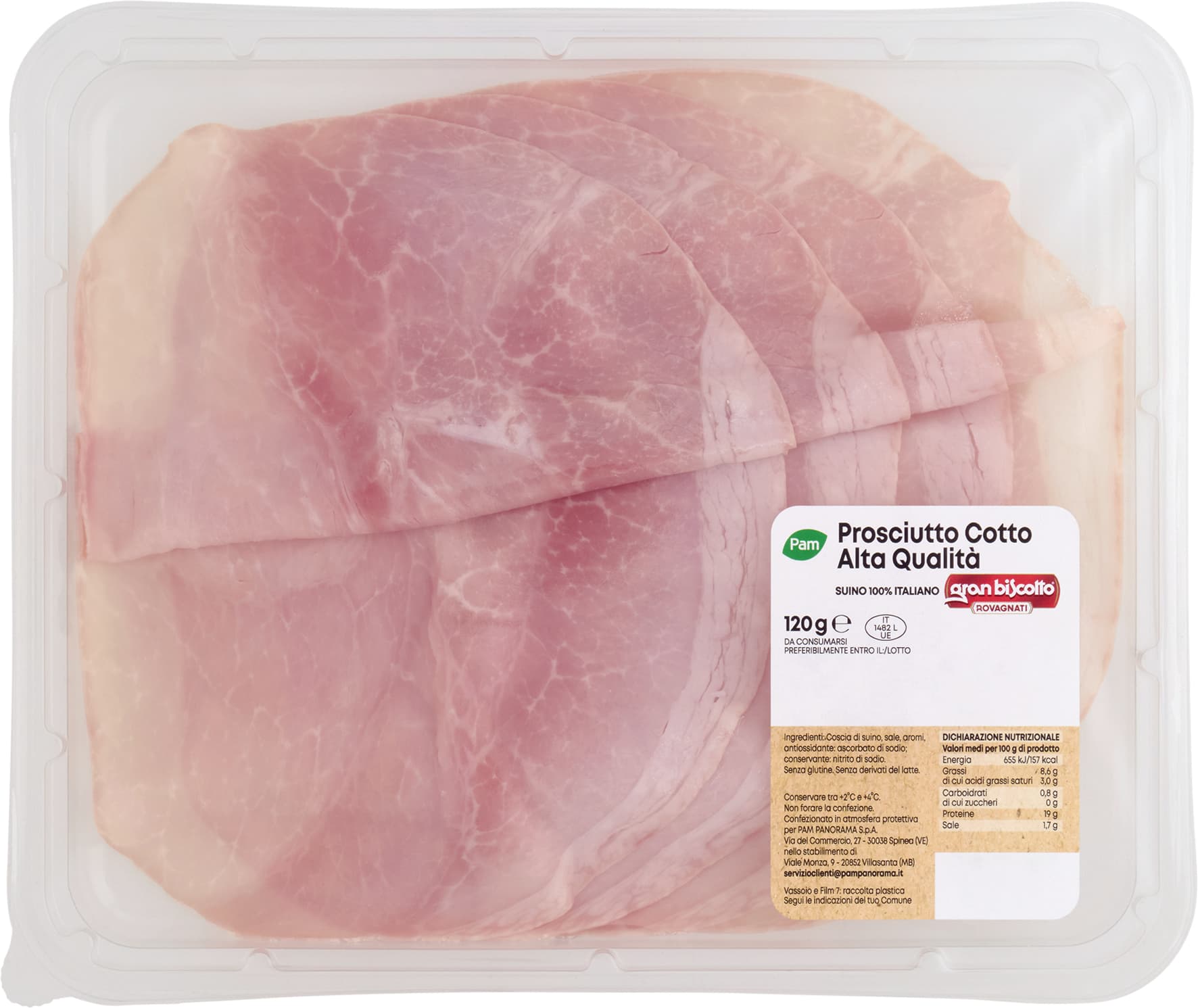 PAM Prosciutto Cotto Alta Qualità 120 g – immagine 1