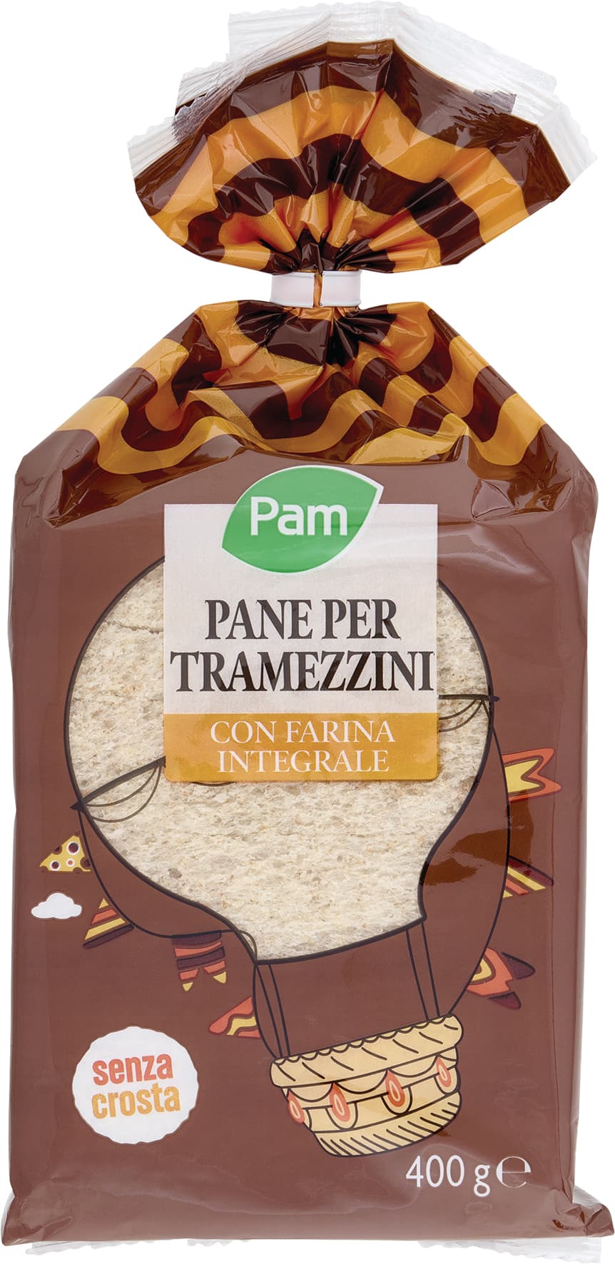 PAM Pane per Tramezzini con Farina Integrale 400 g – immagine 1