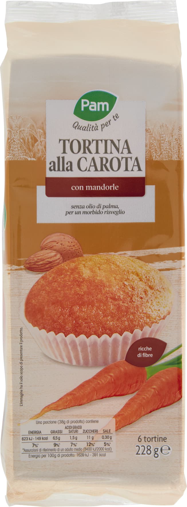 PAM Qualità per te Tortina alla Carota 6 x 38 g – immagine 1