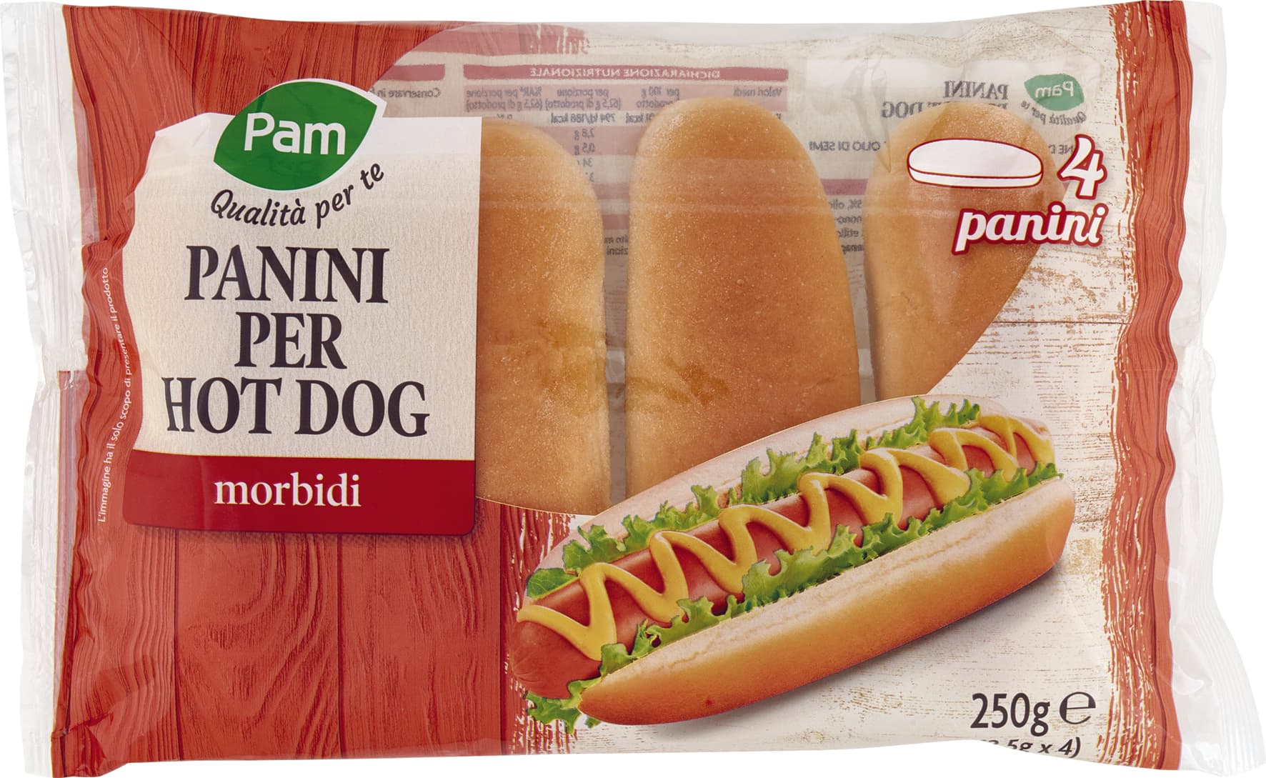 PAM Qualità per te Panini per Hot Dog 4 x 62,5 g – immagine 1
