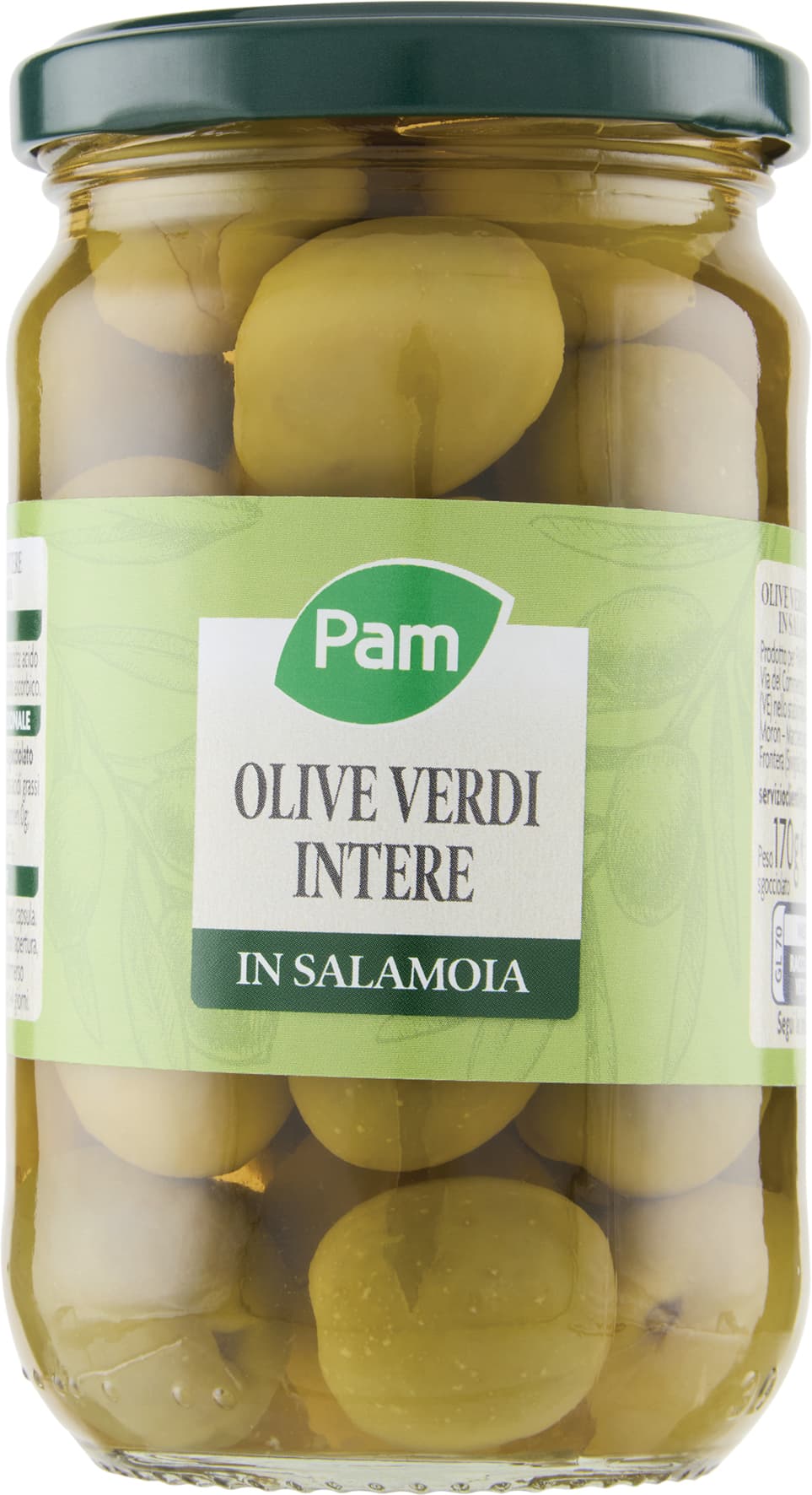 PAM Olive Verdi Intere in Salamoia 300 g – immagine 1