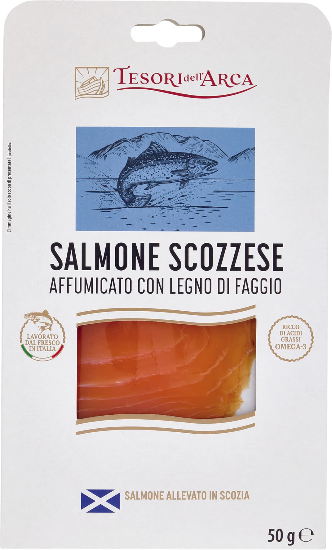 TESORI DELL'ARCA Salmone Scozzese Affumicato con Legno di Faggio 50 g – immagine 1
