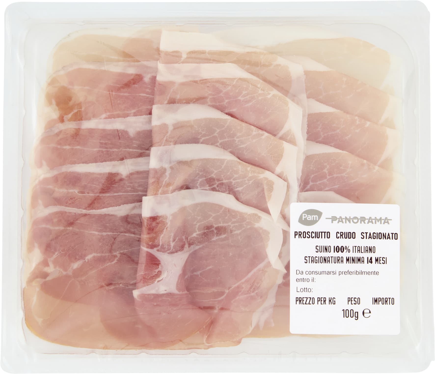 PAM PANORAMA Prosciutto Crudo Stagionato Stagionatura Minima 14 Mesi 100 g – immagine 1