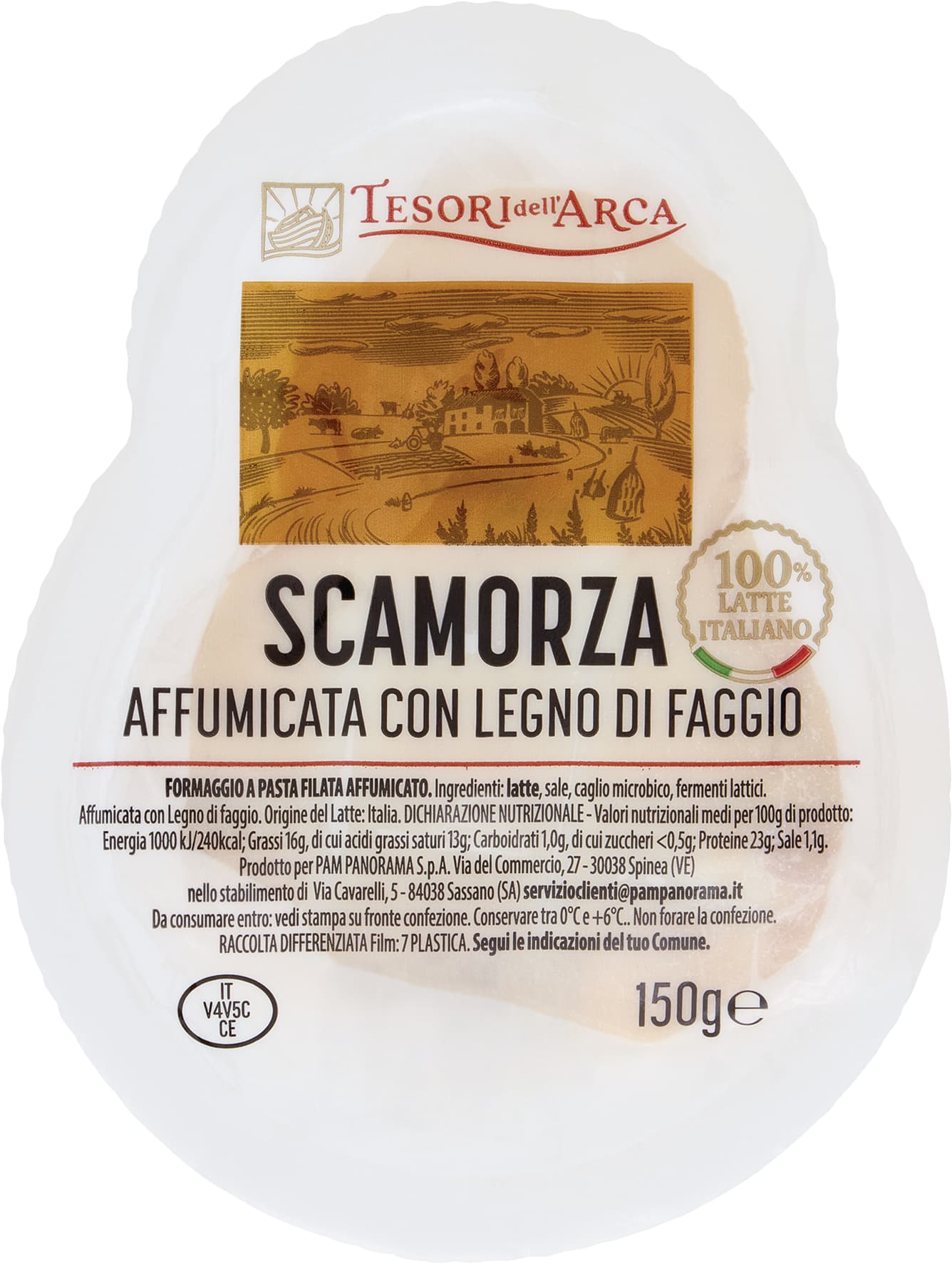 TESORI DELL'ARCA Scamorza Affumicata con Legno di Faggio 150 g – immagine 1