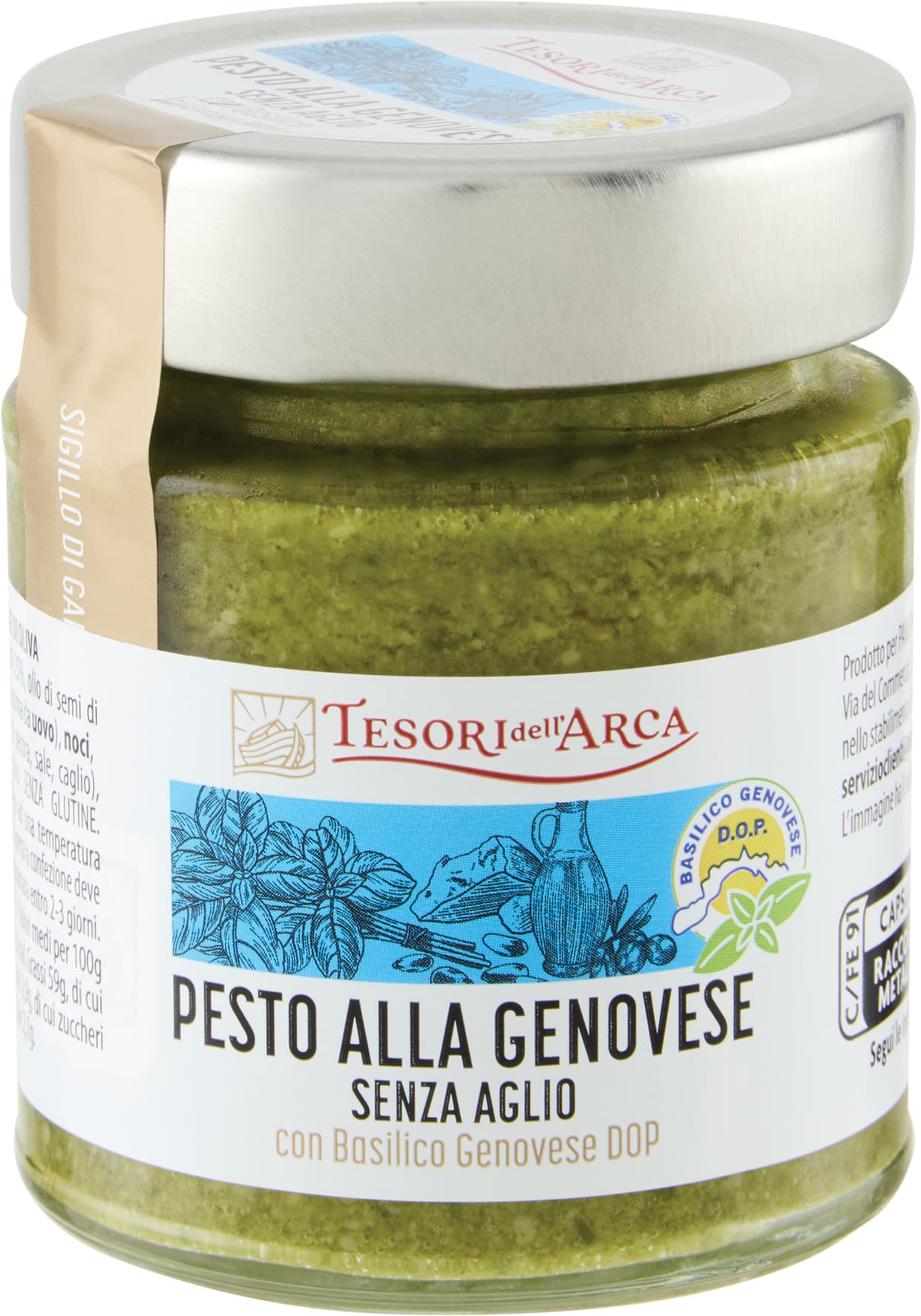 TESORI DELL'ARCA Pesto alla Genovese Senza Aglio 130 g – immagine 1