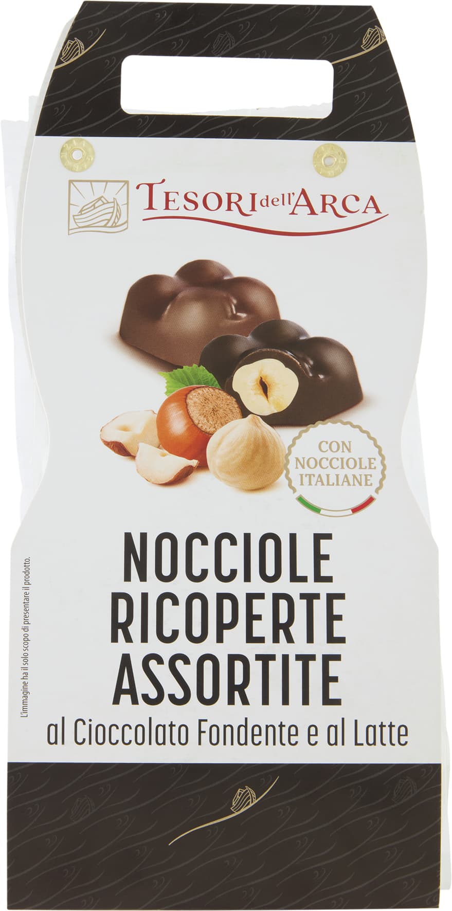 TESORI DELL'ARCA Nocciole Ricoperte Assortite al Cioccolato Fondente e al Latte 160 g – immagine 1