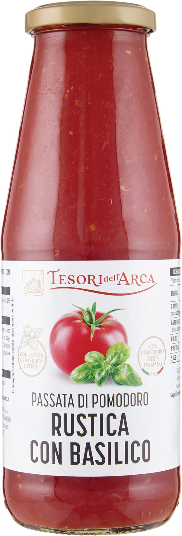 TESORI DELL'ARCA Passata di Pomodoro Rustica con Basilico 680 g – immagine 1