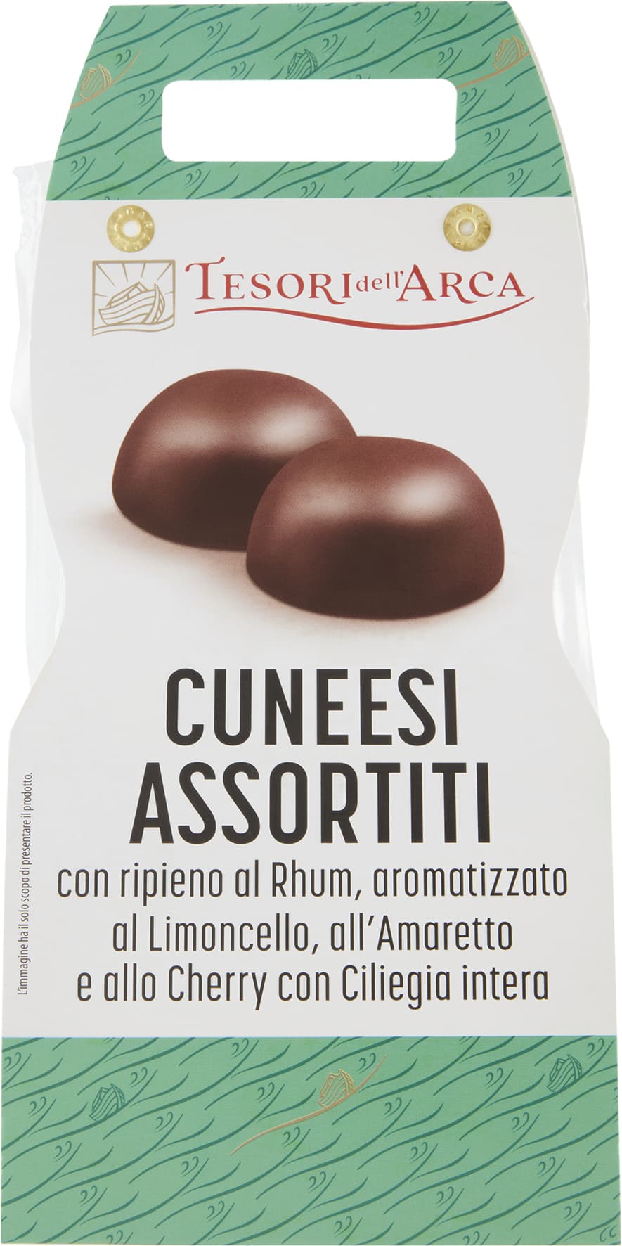 TESORI DELL'ARCA Cuneesi Assortiti con ripieno al Rhum, Limoncello, Amaretto e Cherry 230 g – immagine 1
