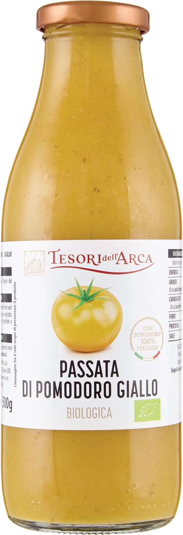 TESORI DELL'ARCA Passata di Pomodoro Giallo Biologica 500 g – immagine 1
