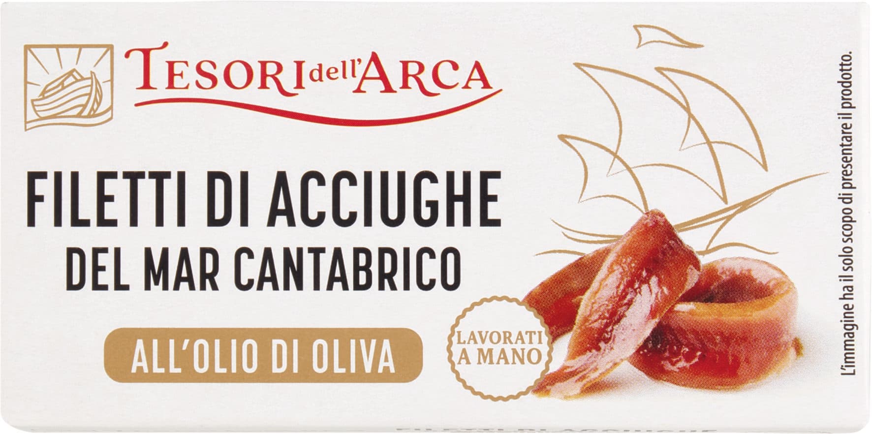 TESORI DELL'ARCA Filetti di Acciughe del Mar Cantabrico all'Olio di Oliva 46 g – immagine 2