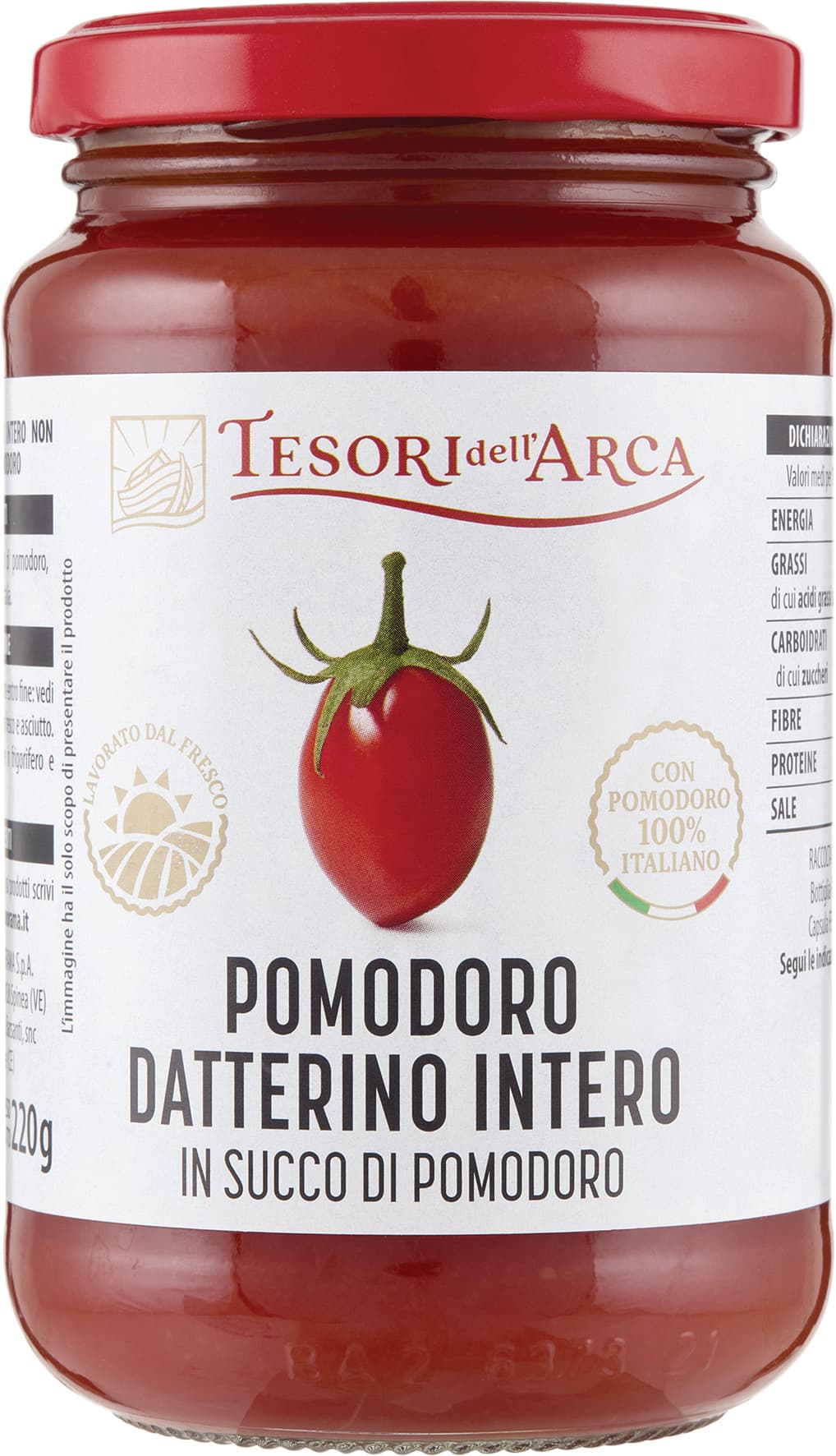 TESORI DELL'ARCA Pomodoro Datterino Intero in Succo di Pomodoro 360 g – immagine 1