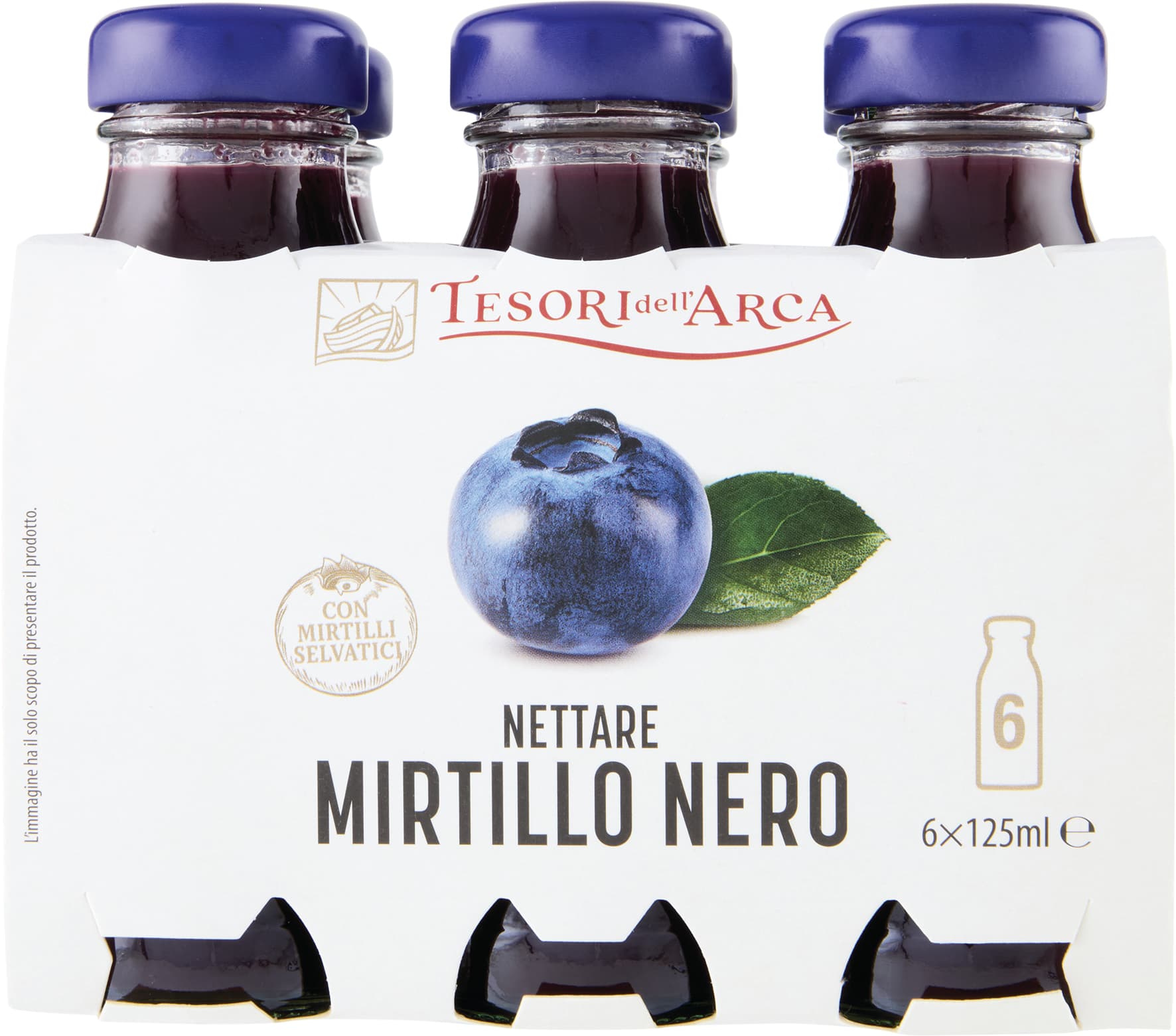 TESORI DELL'ARCA Nettare Mirtillo Nero 6 x 125 ml – immagine 1