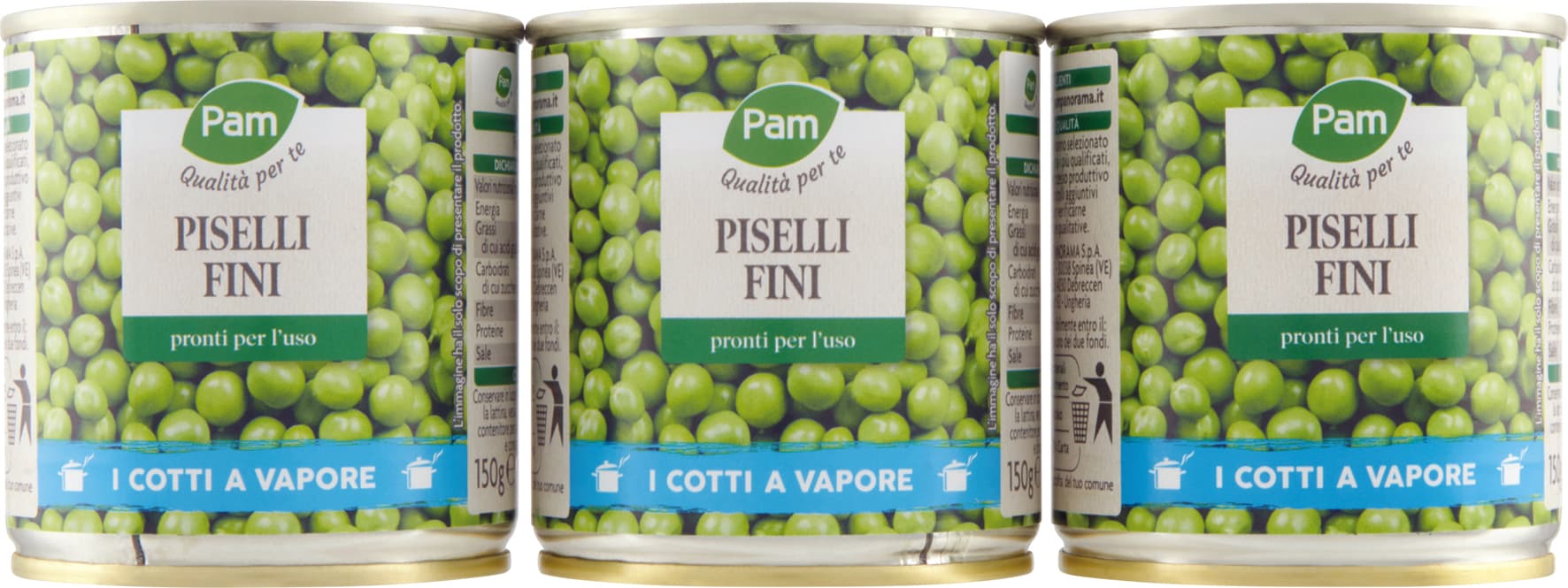 PAM PANORAMA Piselli Fini 150g x 3 – immagine 1