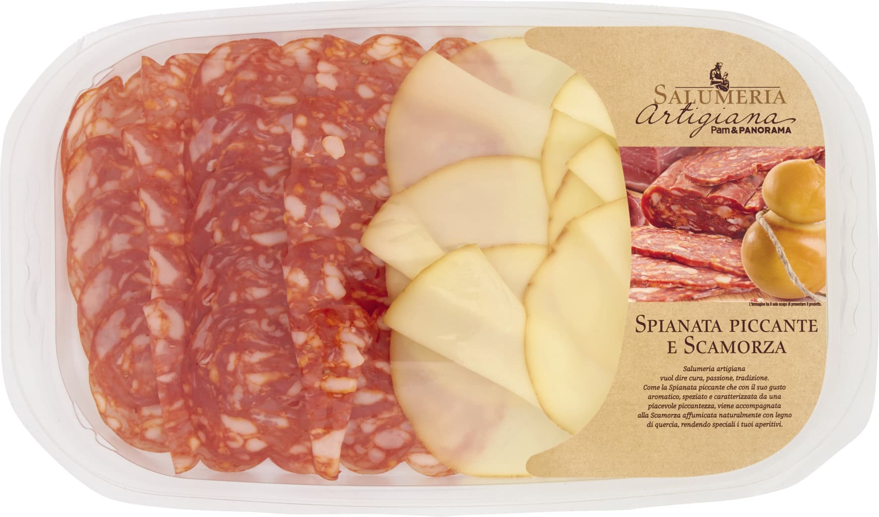 Salumeria Artigiana Spianata Piccante e Scamorza 120 g – immagine 1