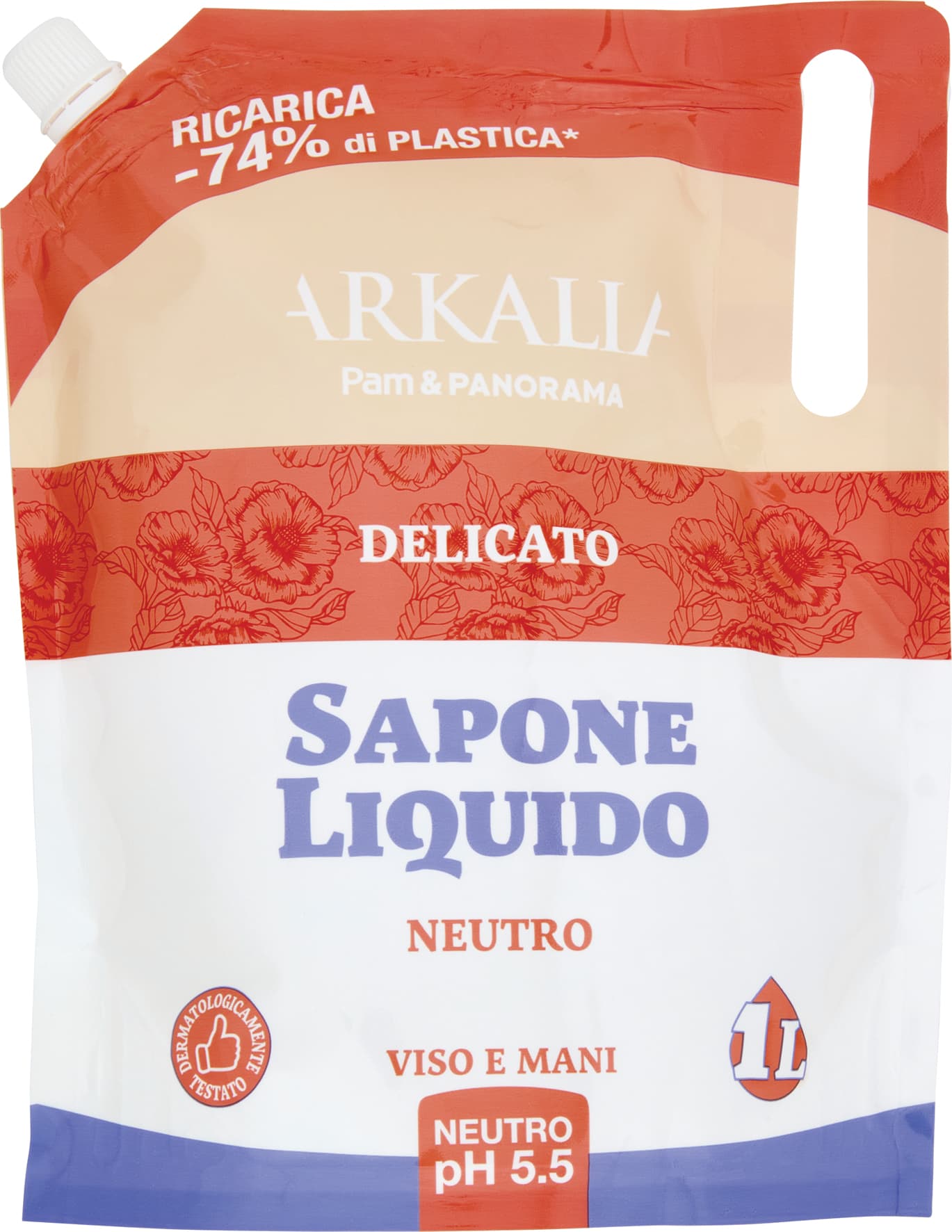 ARKALIA Sapone Liquido Delicato Viso e Mani Ricarica 1 L – immagine 1