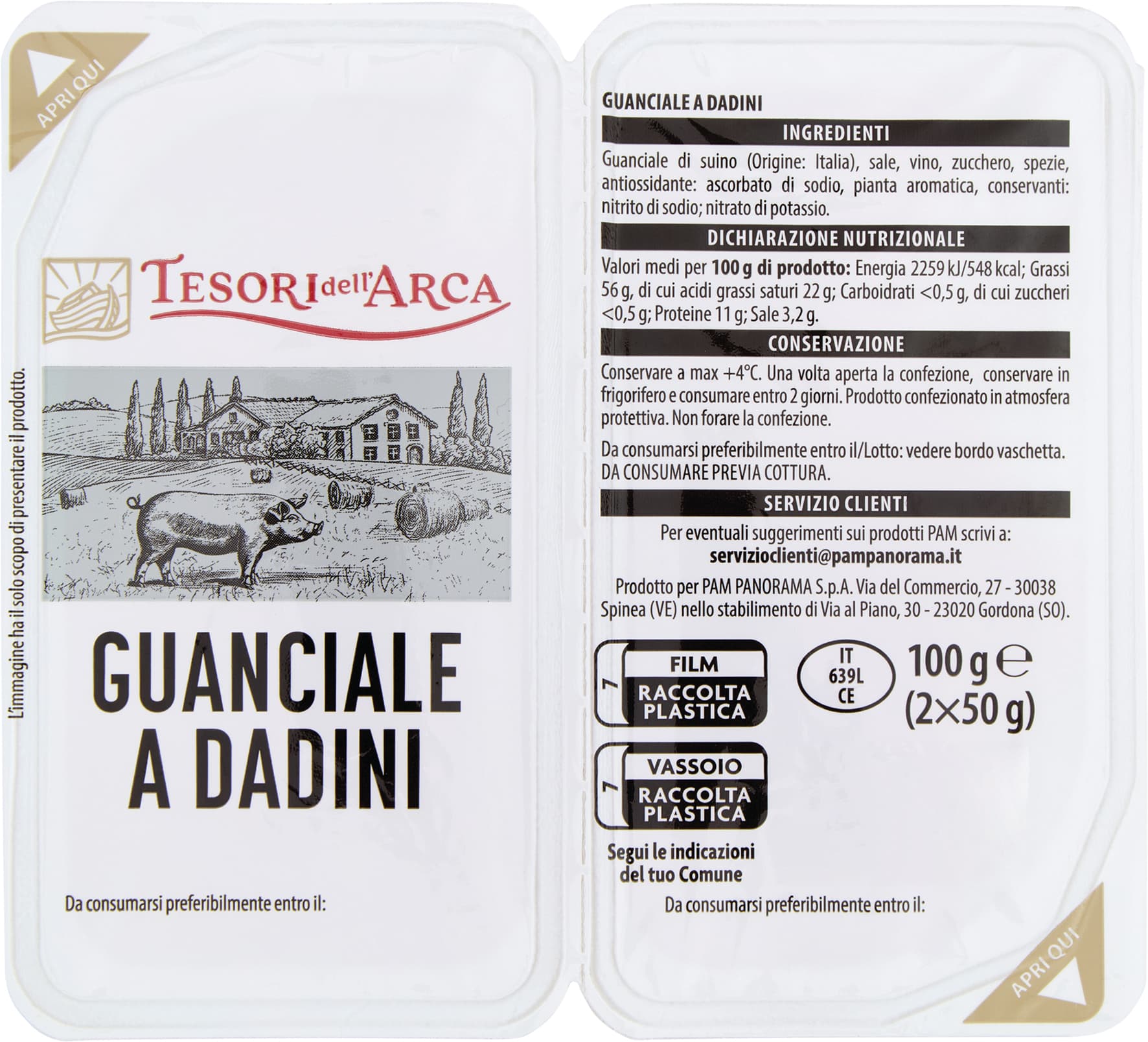 TESORI DELL'ARCA Guanciale a Dadini 2 x 50 g – immagine 1