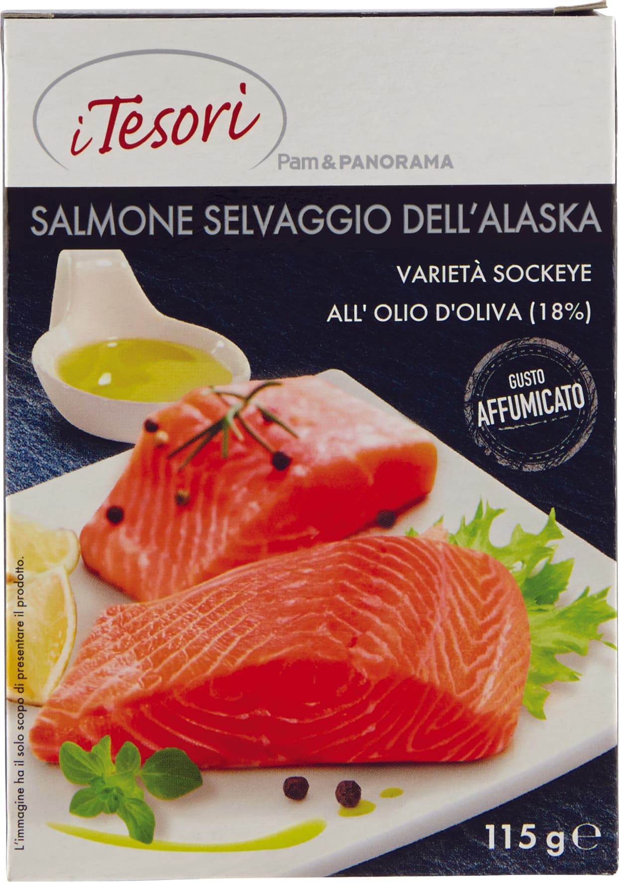 I TESORI Salmone Selvaggio dell'Alaska all'Olio d'Oliva (18%) Gusto Affumicato 115 g – immagine 1