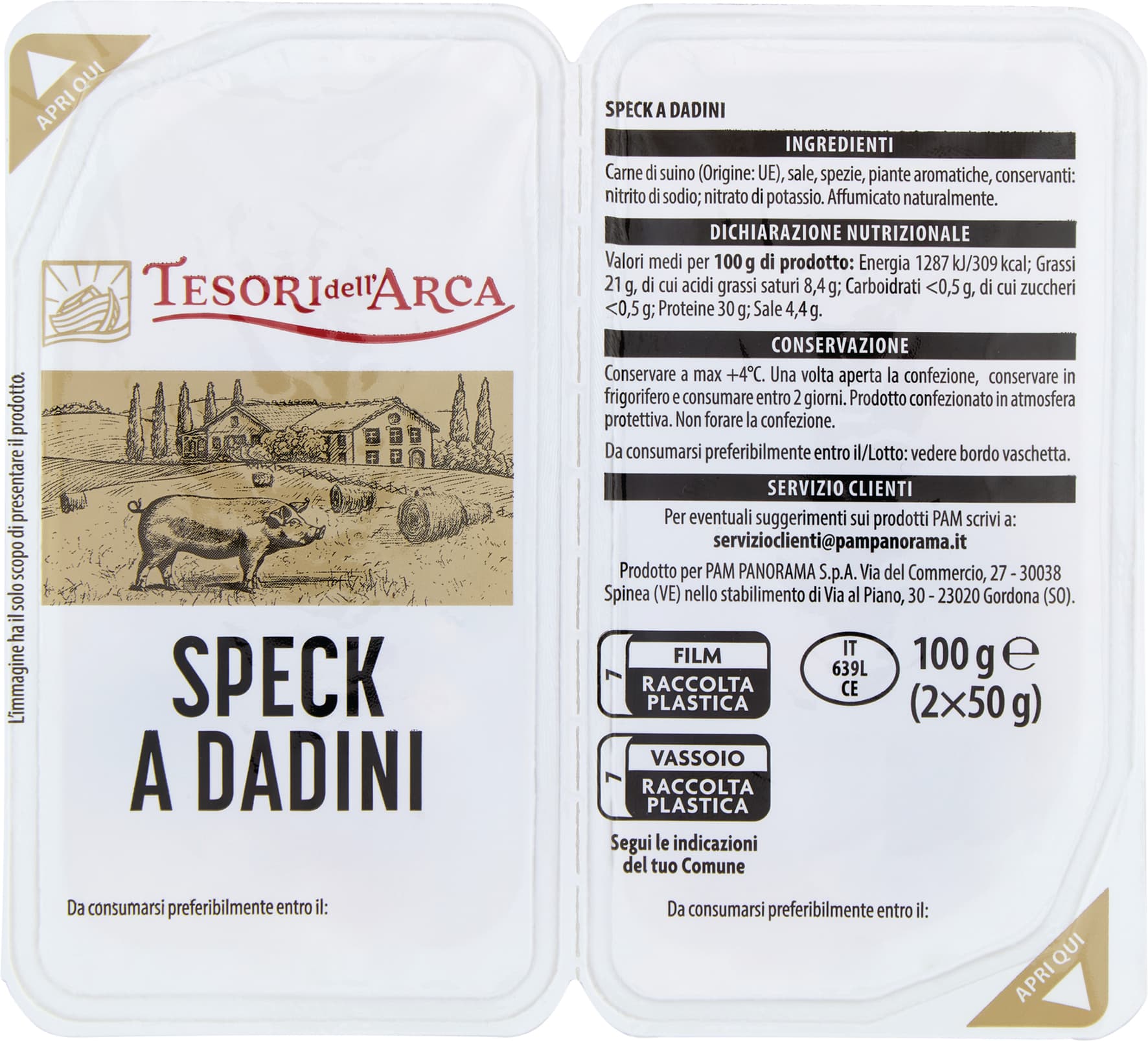 TESORI DELL'ARCA Speck a Dadini 2 x 50 g – immagine 1