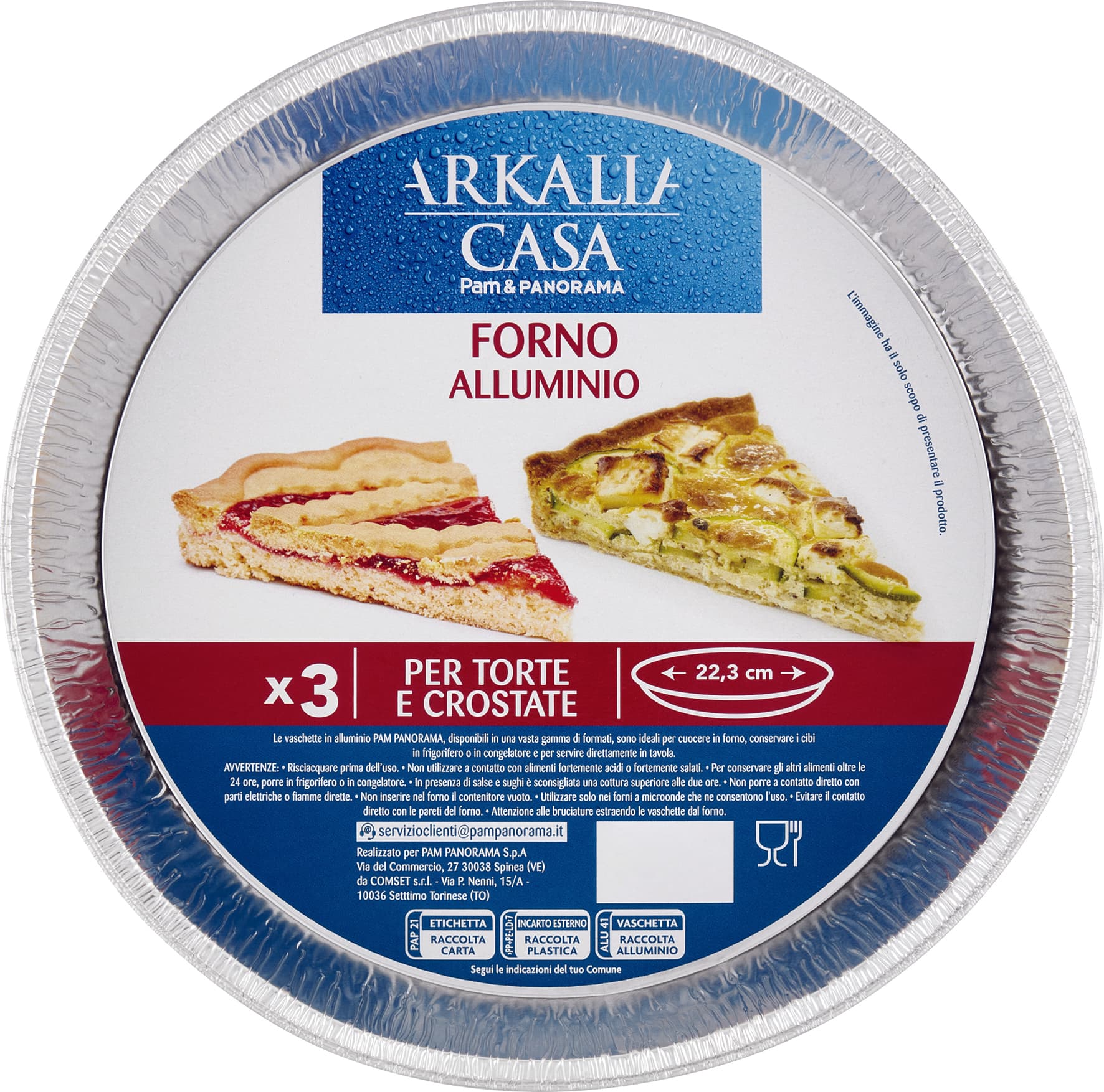 PAM PANORAMA Vaschette alluminio Forno per Torte e Crostate 3 pz – immagine 1