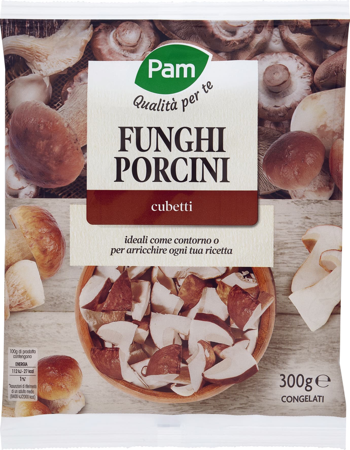 PAM Qualità per te Funghi Porcini cubetti Congelati 300 g – immagine 1
