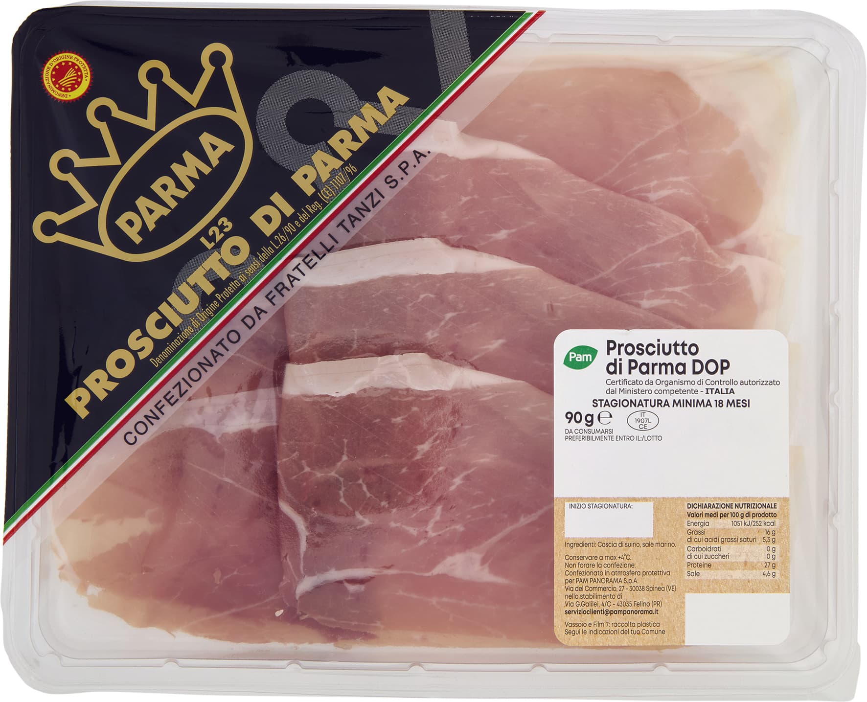 PAM Prosciutto di Parma DOP 90 g – immagine 1